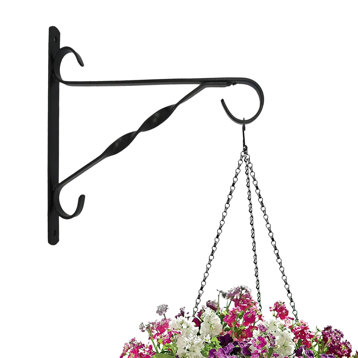 Amagabeli 10'' Arc Hanging Plant Hooks Forged Mount against Door Fence Deck Garage Balcony Outdoor Lawn Cast Iron Bracket for Planters Bird Feeder Lanterns Wind Chimes Plant Pot Basket with Screw Tips
