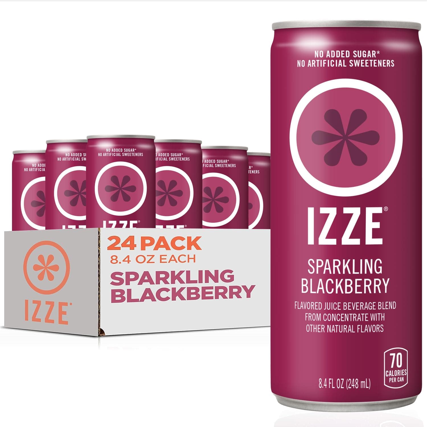 Izze Fortified Sparkling Juice Blackberry 8.4Oz. Cans (Pack Of 24)