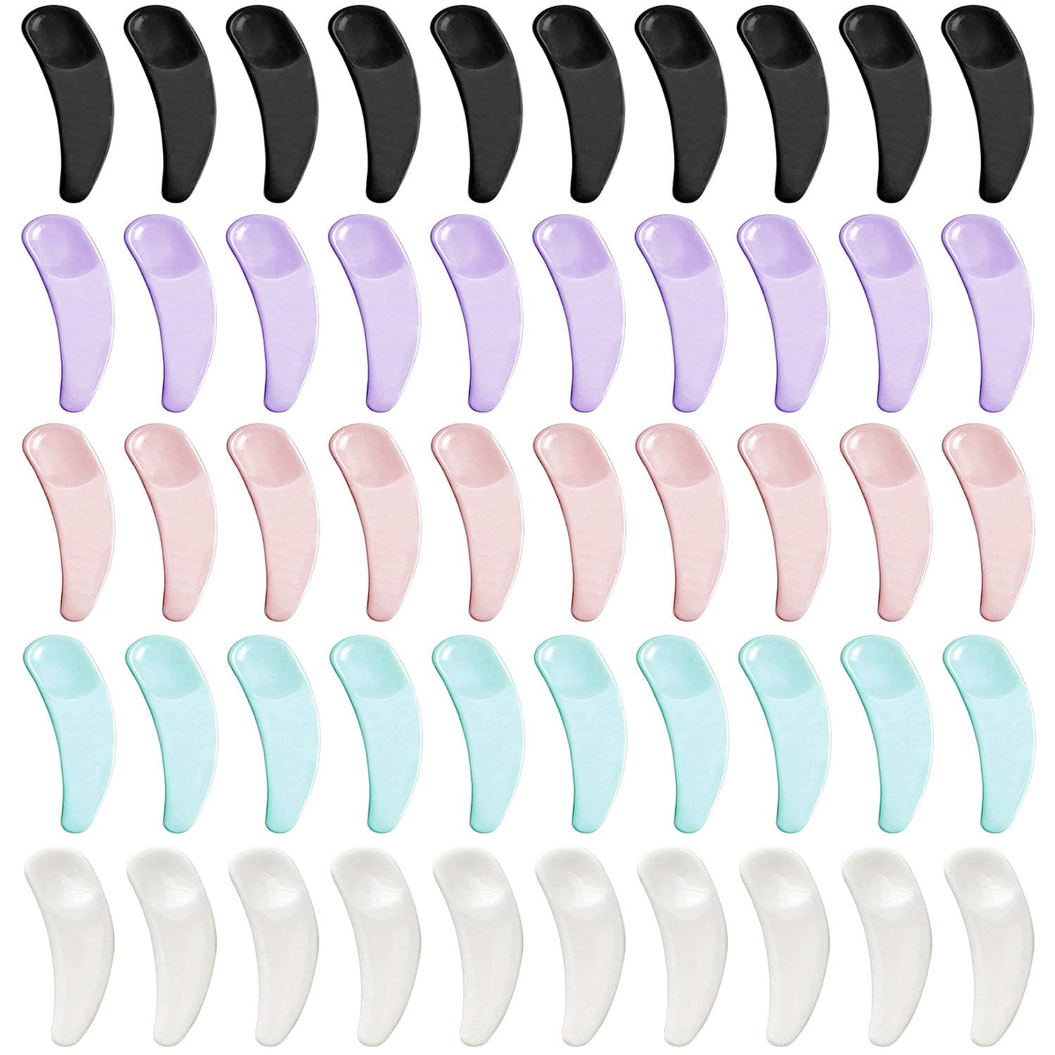Mini Makeup Mask Spatula Multi-colored Disposable Curved Cosmetic Spatula Scoop 100 Pcs.