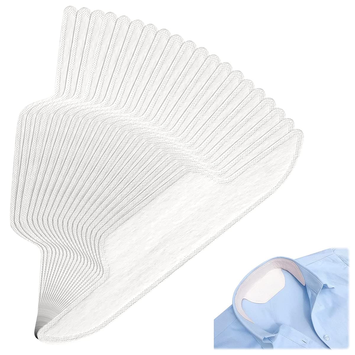 20pcs Collar Neck Liner Sweat Pads Self-adhesive Sweat Absorption Pad for Hat Cap Brim, Shirt Collar Absorbing Sweat Invisible Protector Antiperspirant Sticker