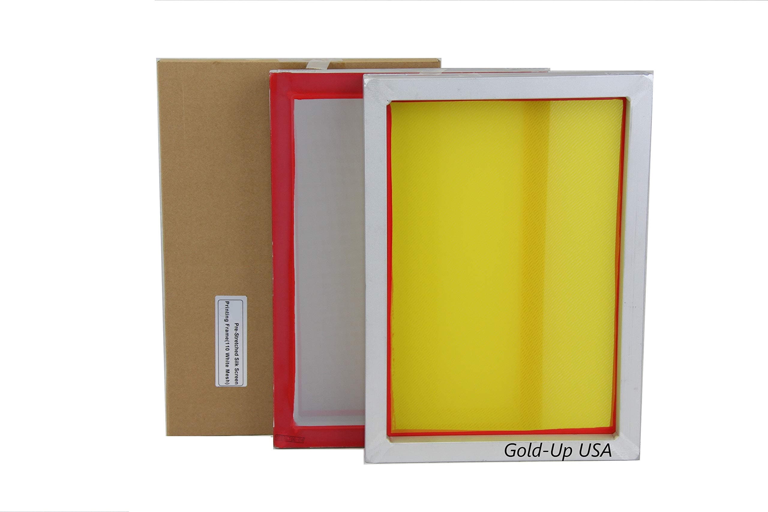 Gold Up USA Inc Aluminum Screen Printing Screens, Size 10 x 14 Inch Pre-Stretched Silk Screen Frame (160 White Mesh)