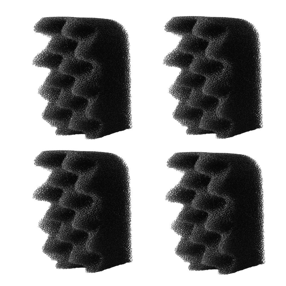 Evergreen Pet Supplies Aquarium Filter Foam Replacement - 4-Pack, Black - Compatible with Fluval 304/305/306 & 404/405/406 Models - Fish Tank Accessories & Aquarium Filters