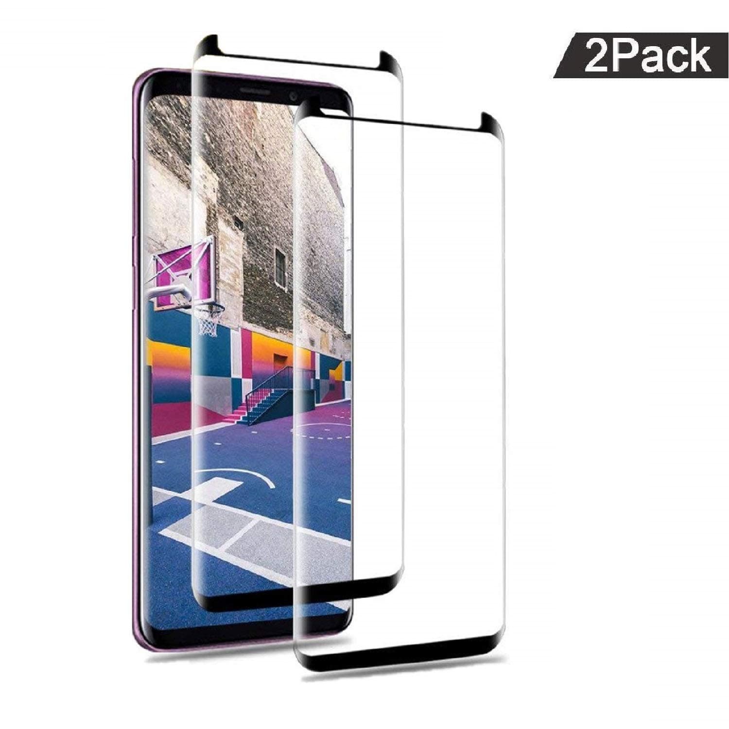 WHJJK Galaxy S9 Plus Screen Protector Glass,[2 Pack] Full Cover (3D Curved) Tempered Glass Screen Protector with Dot Matrix for Samsung Galaxy S9 Plus