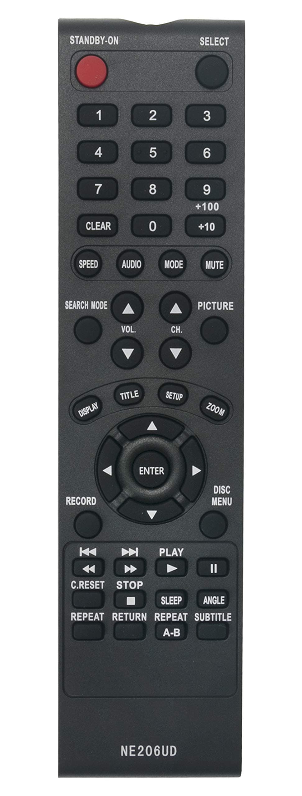 NE206UD Replaced Remote fit for Magnavox TV VCR DVD 19MDTR20 20MC43 20MC4304 27DVCR55 27DVCR55S 27DVCR55S/17B 27MDTR20 T2132f 19MDTR20/17 19MDTR20/99 19MDTR2017 20MC4304/17 20MC4304/17B 20MC430417