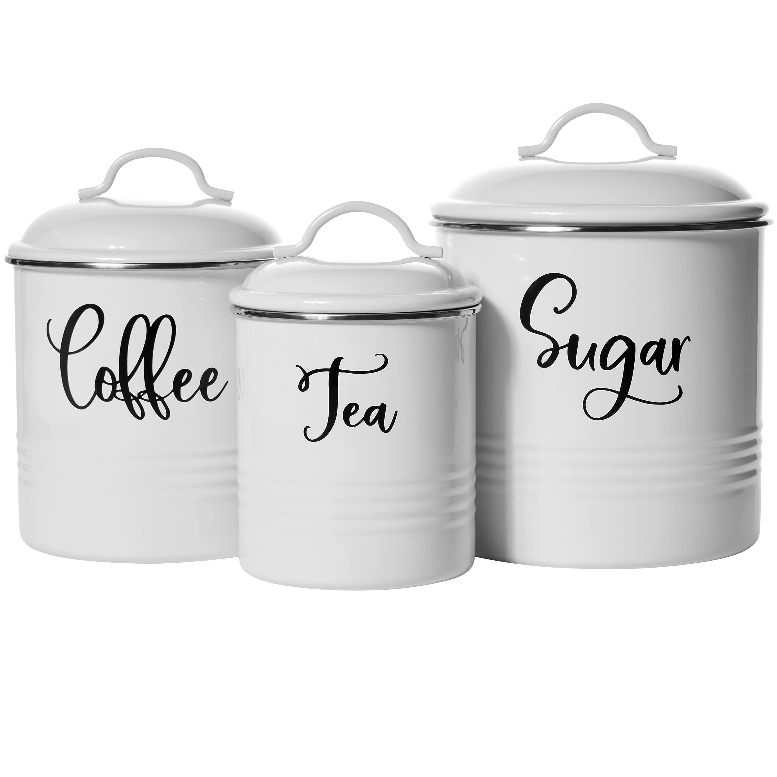 Food Storage Containers Set with Lids, Farmhouse Home Kitchen Decor Rustic Vintage Canisters