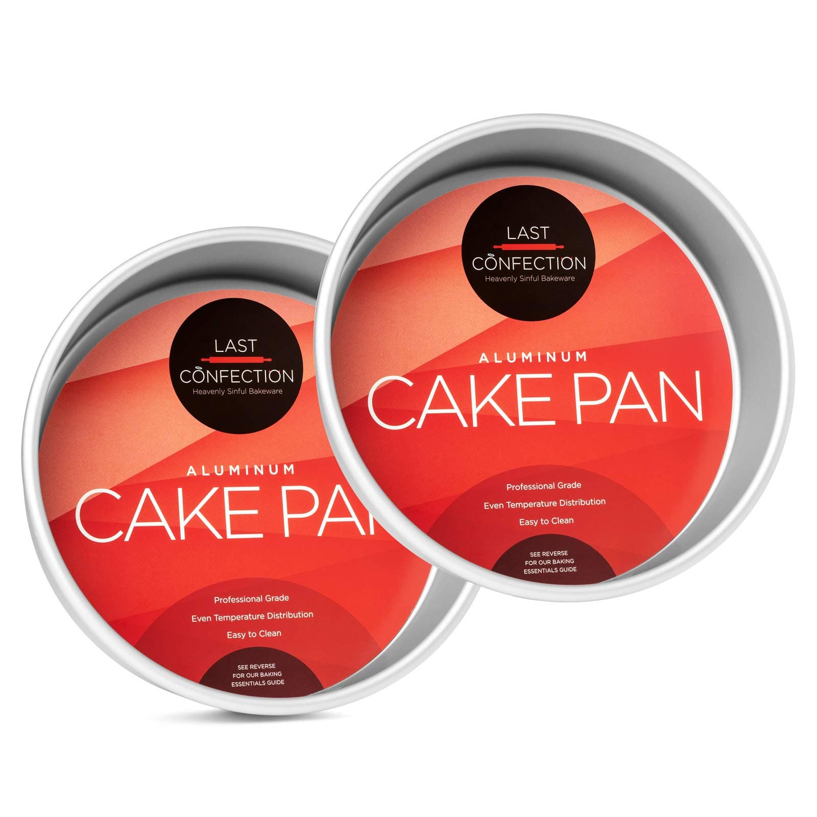 8 x 2 Inch Round Cake Pans, Set of 2 Anodized Aluminum Cake Pans Baking Tins
