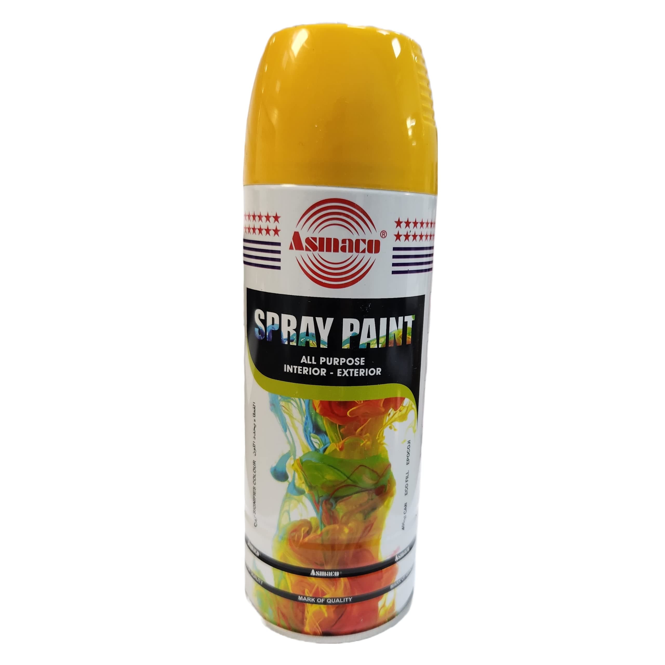 Asmaco Spray Paint Yellow 400ml 0.30 Liters 3270