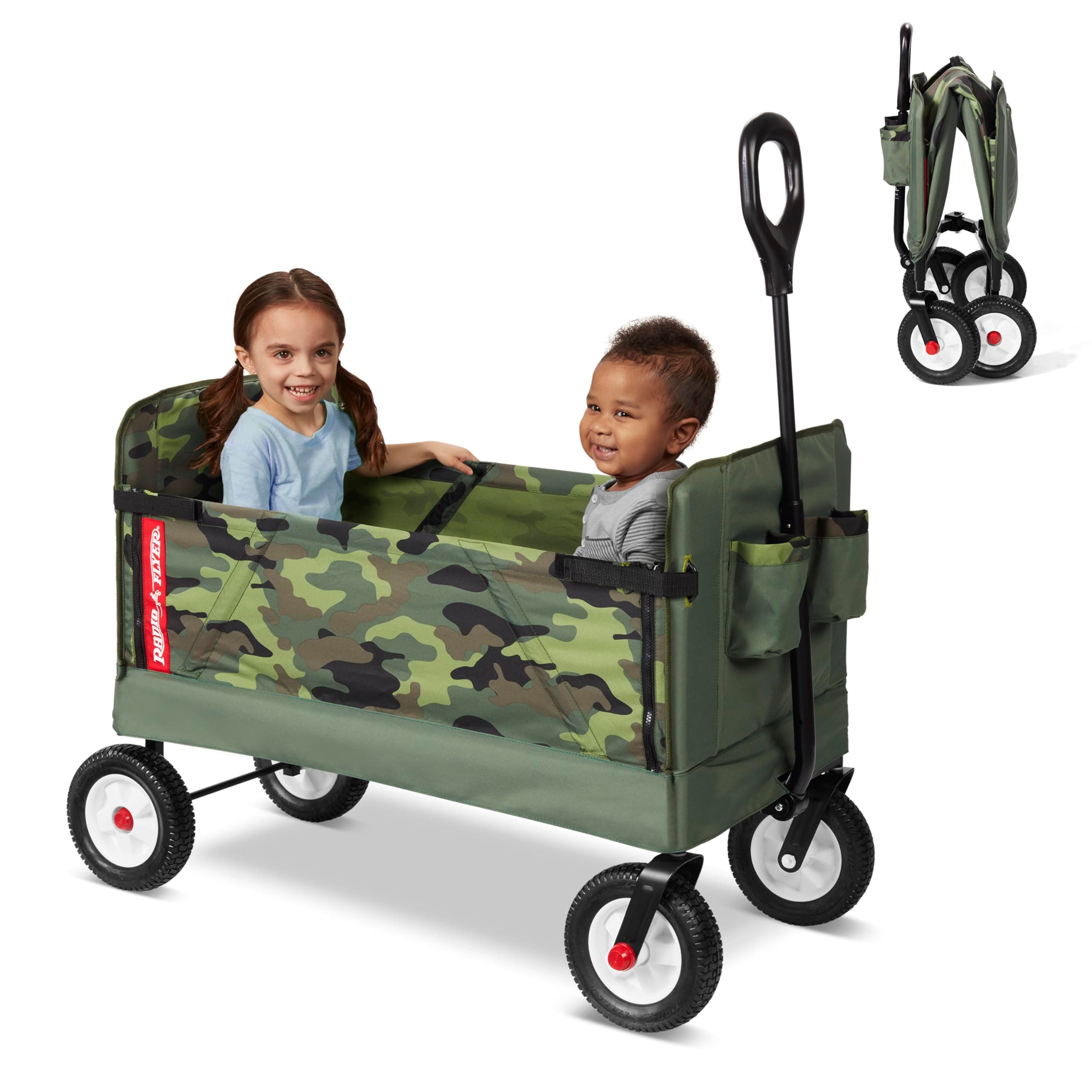 Radio Flyer 3-in-1 Off-Road EZ Fold Camo Wagon, Green