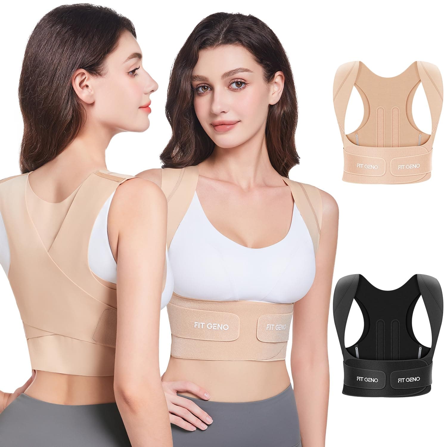 Posture Corrector for Women Invisilite: Invisible Lightweight Back Brace for Neck Shoulder & Upper Back Pain Relief - Improve Posture Correct Hunchback Slouching Under Clothes Small/Medium