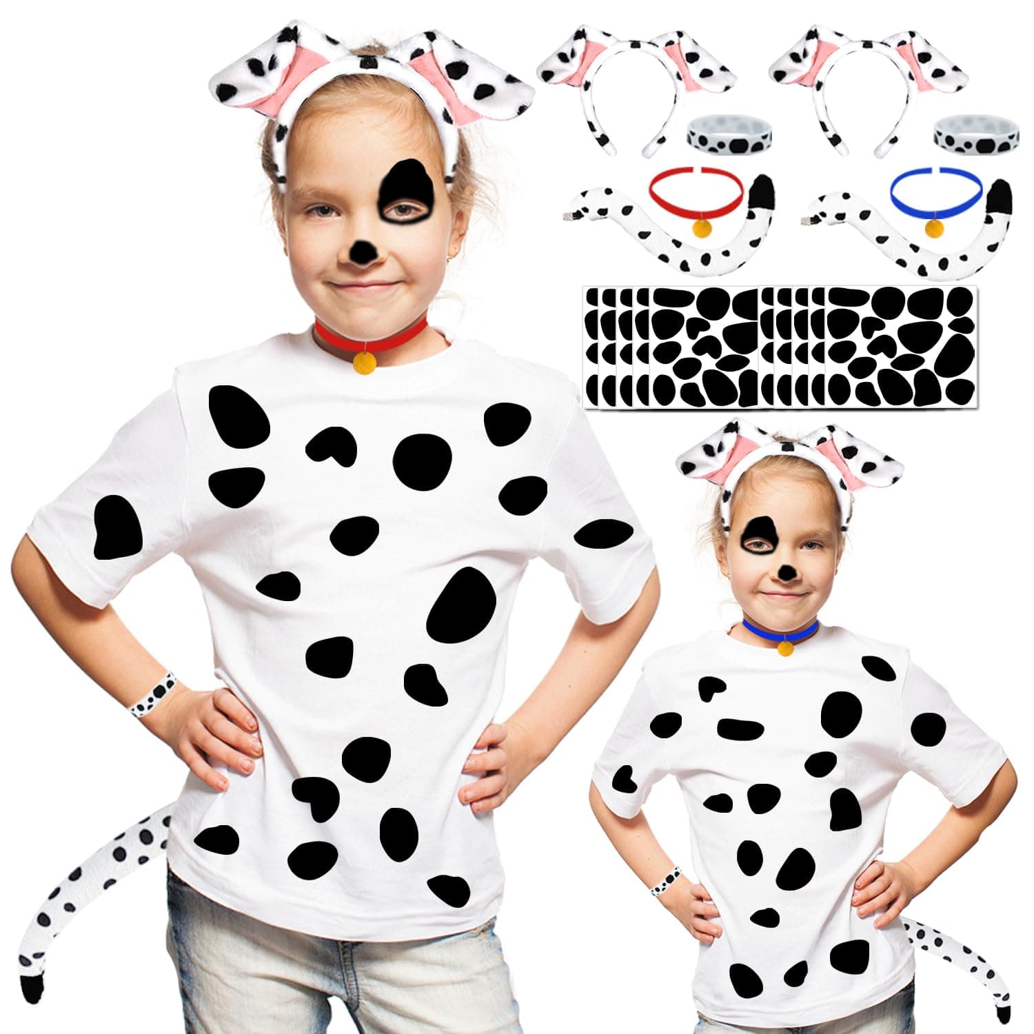Dalmatian Costume, Felt Spots, for Halloween Dalmatian Costume Kids/Adults, Black Felt Stickers for School Projects