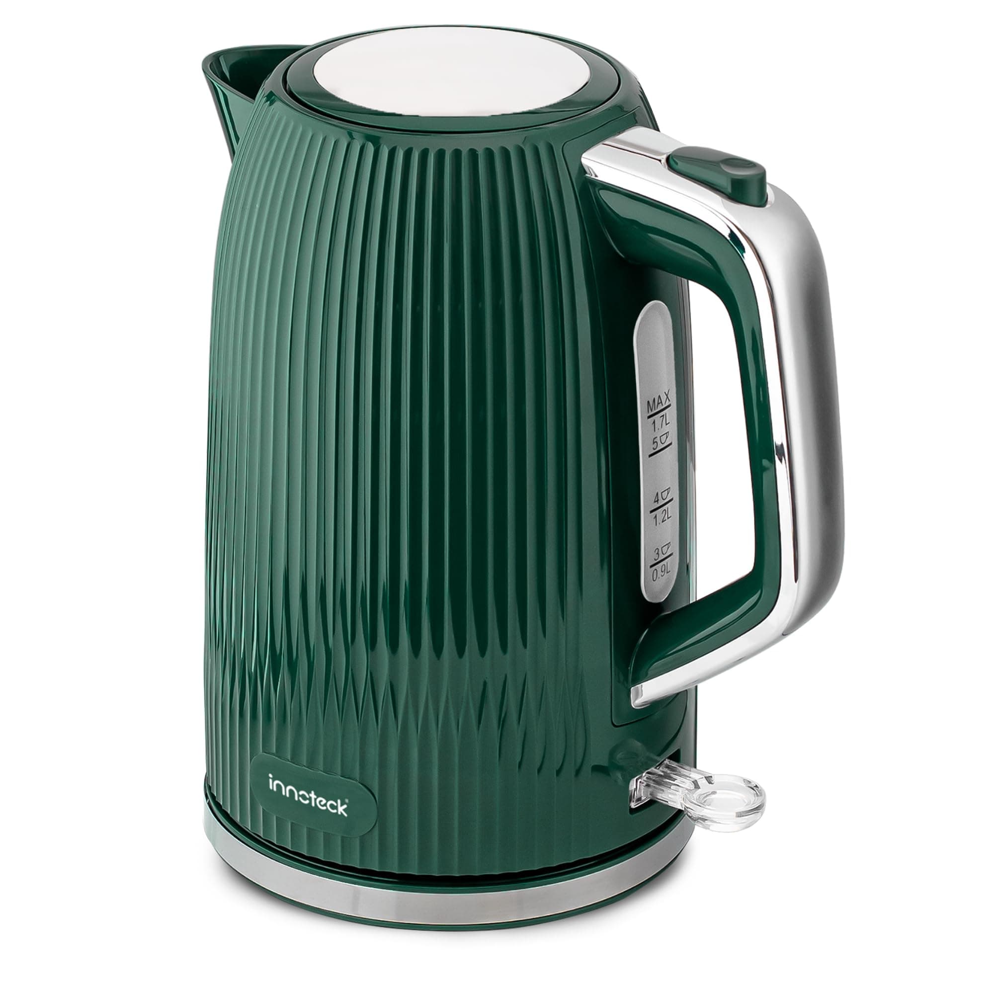 Kitchen 1.7L Cordless Electric Kettle with Stainless Steel Heating Base, BPA-Free Electric Kettle with Auto Shut-Off Safety & 360° Base Quiet Fast Boil Kettle for Tea and Coffee, Green