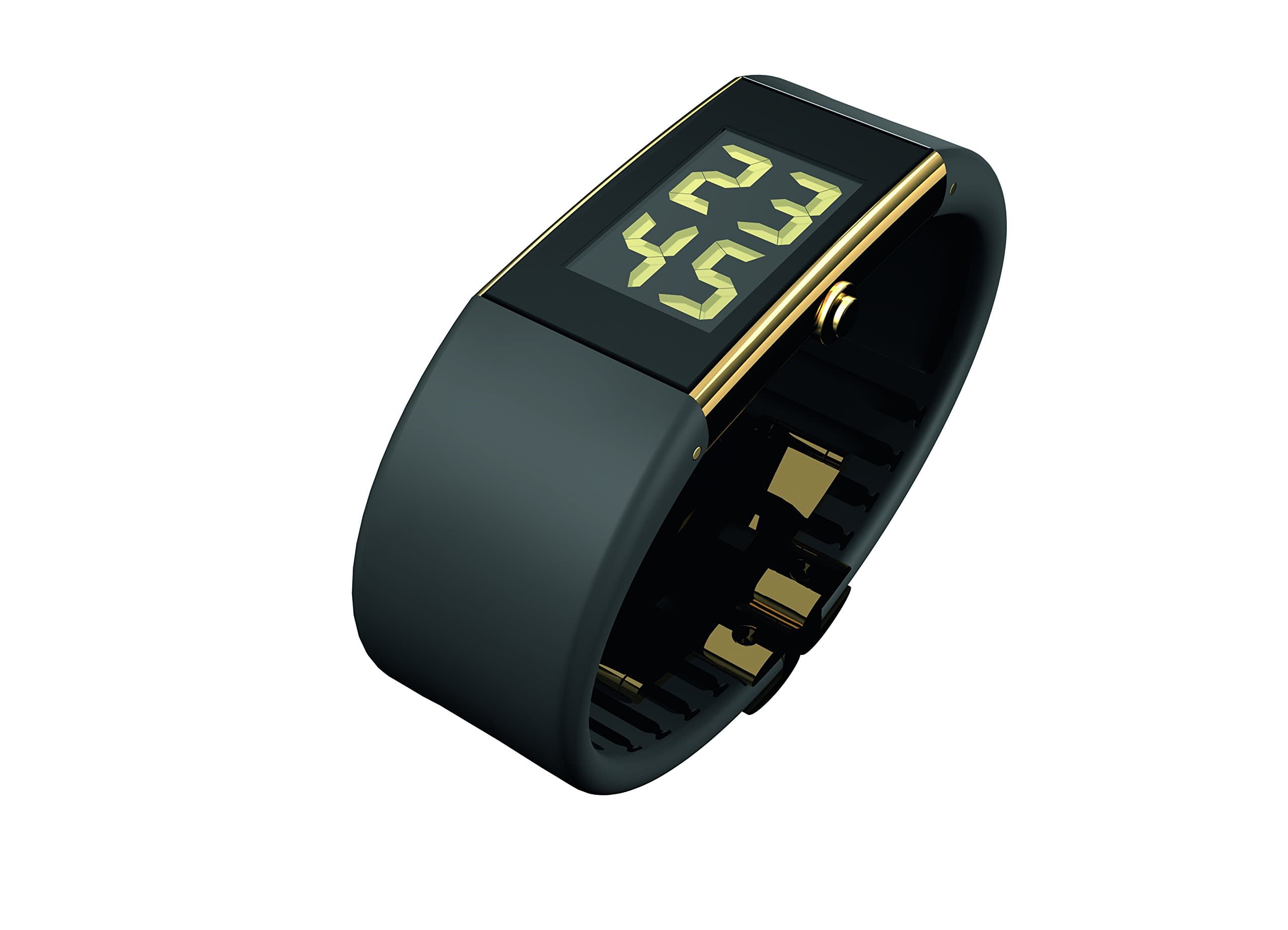 Watch Ii Digital, Black with Sides of IP Gold Coating