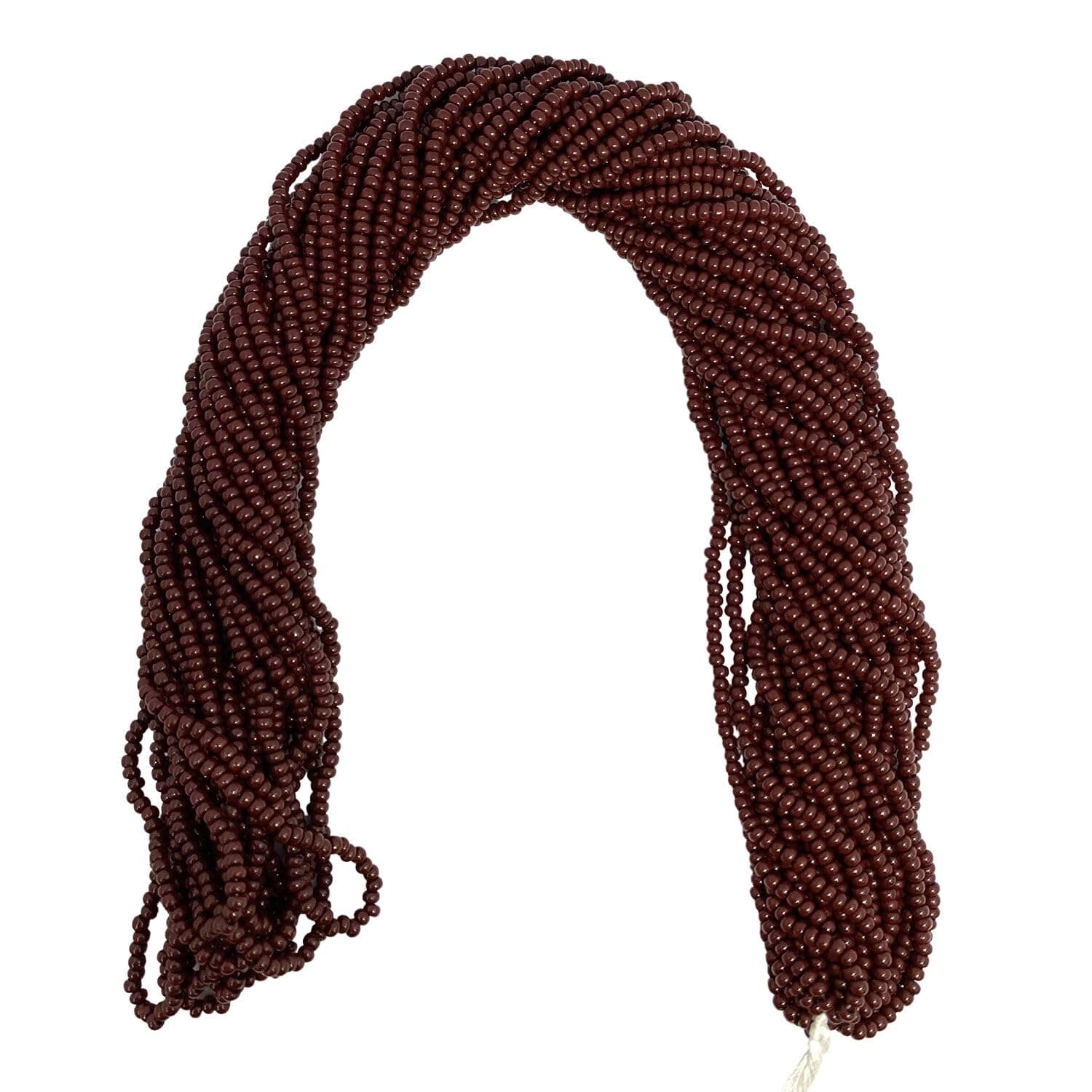 Czech 11/0 Glass Seed Beads - 12 String Hanks, Brown Color (Brown)