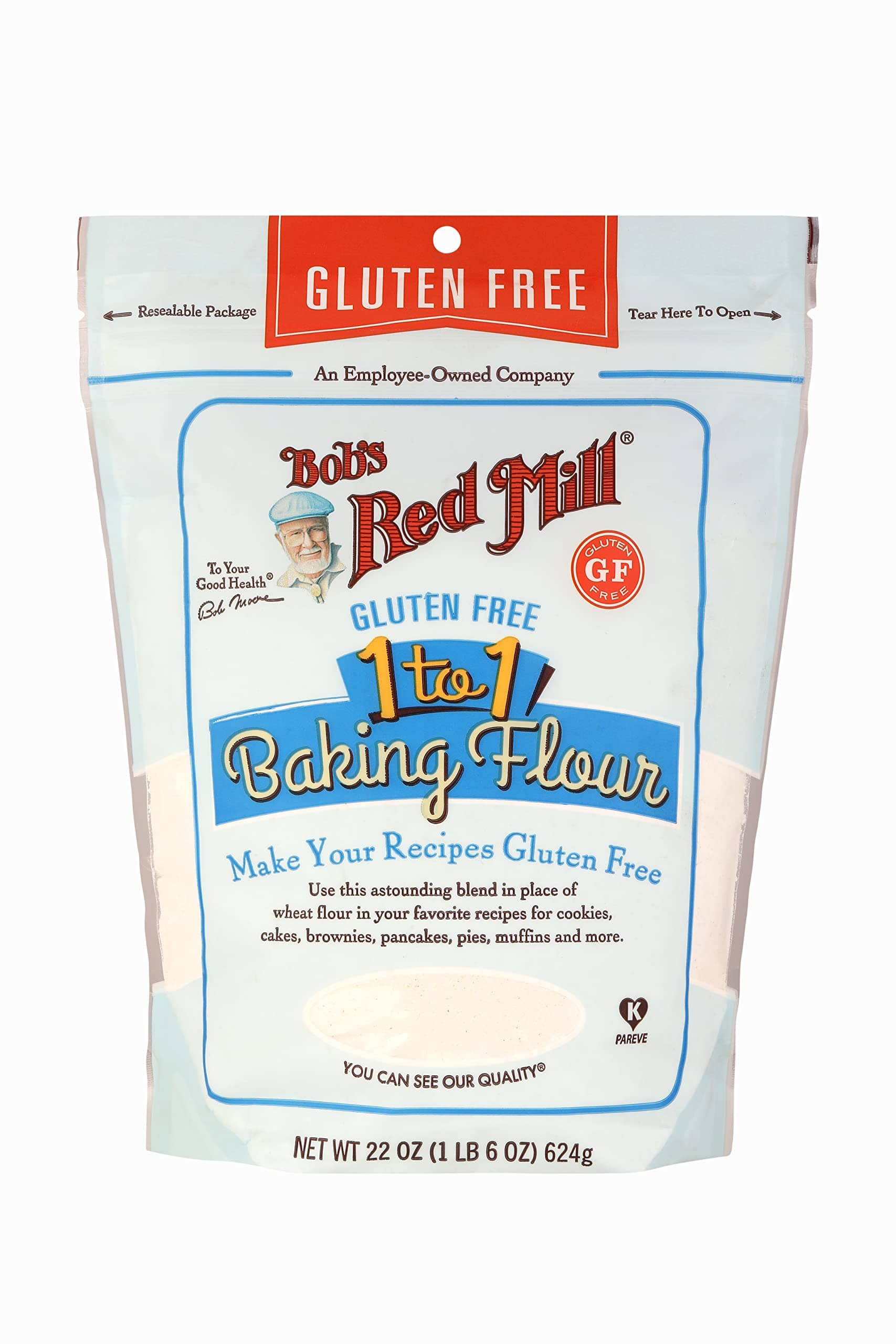Bob's Red Mill Gluten-free 1 to1 Premium Baking Flour (623gm) | All Purpose Flour for Cakes, Cookies, Bread, Others