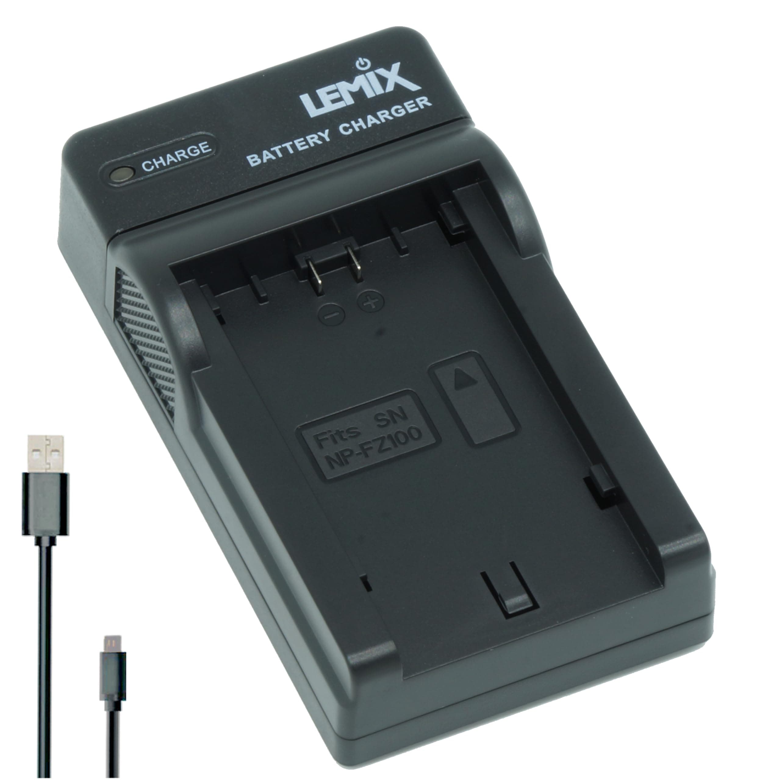 Lemix (FZ100) Ultra Slim USB Charger Compatible with Cameras Using Sony NP-FZ100 Battery inc. Alpha A1 A7 III A7AC A7C A7CII A7RIII A7RIV A7RV A7SIII, A9 A9II A9III, A6600, A6700, FX3 FX30, ZVE1