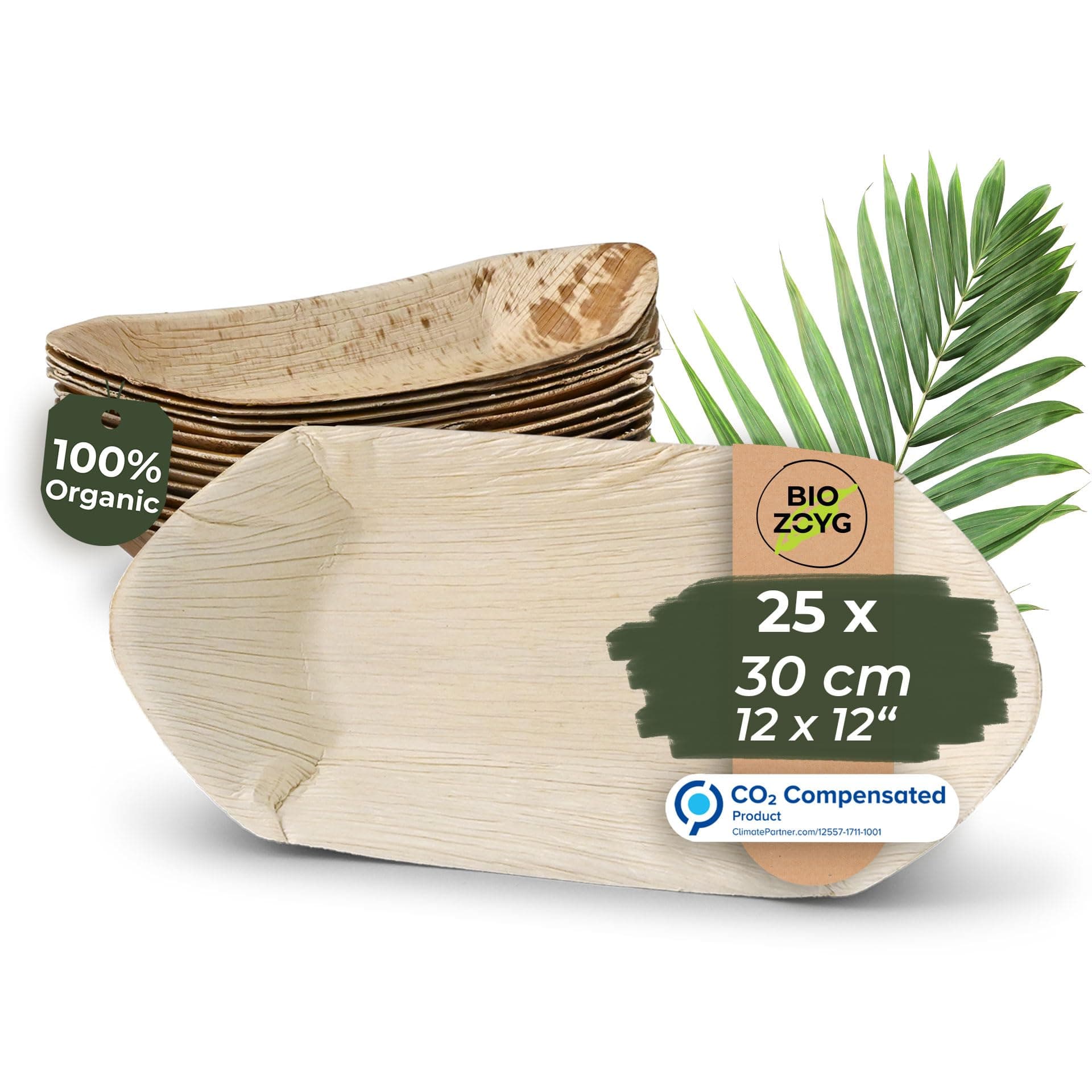 Palmware - Palm Leaf Bowl for Finger Food I Disposable Tableware Biodegradable, compostable I Disposable Bowls Serving Dish Dip Bowl Snack Bowl I 25 Pieces Party Boat 30 cm