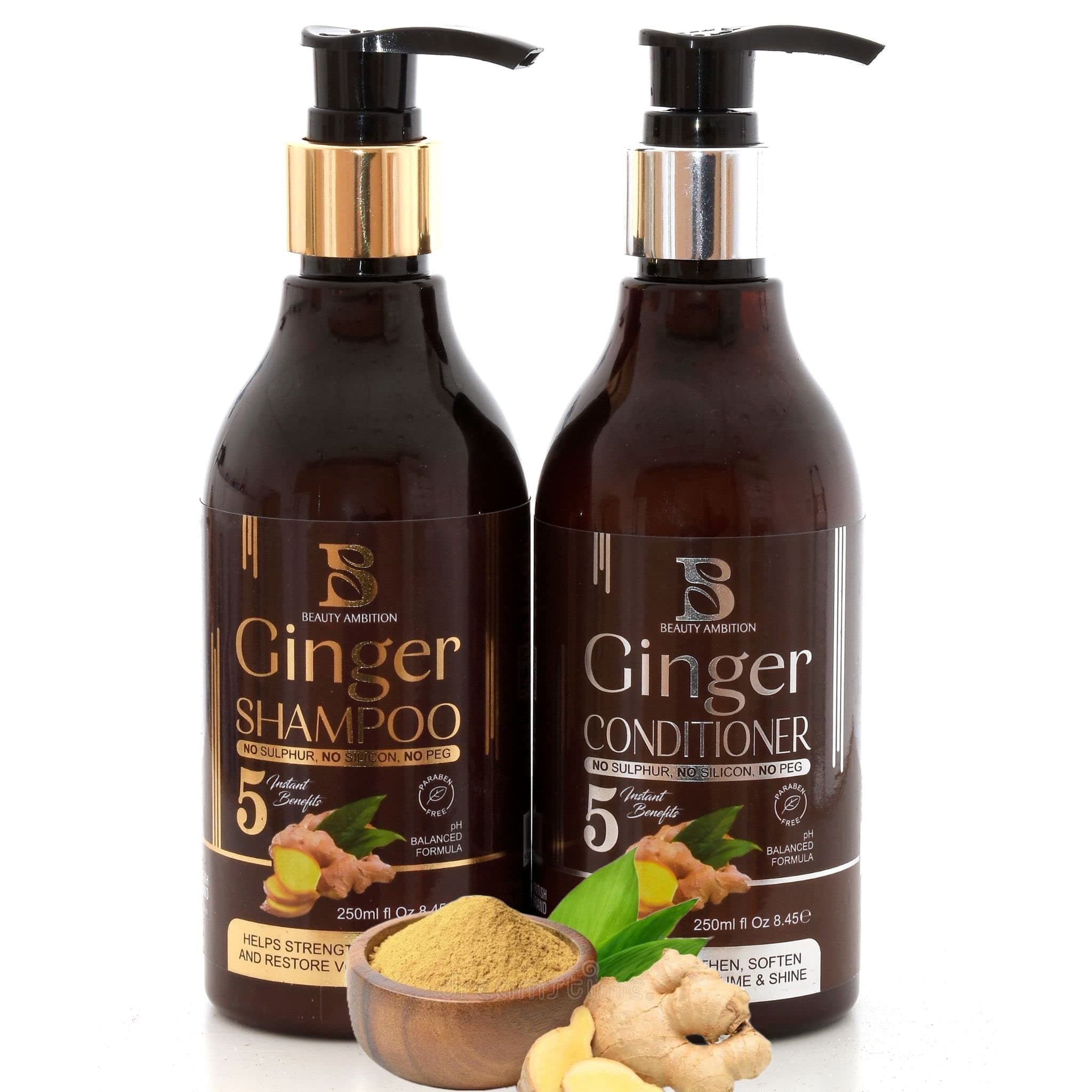 Anti Hair Loss Ginger Shampoo And Conditioner Set, hair loss treatment for men, women Hair Grow Fast, Nourish Scalp Hair Anti-Hair Loss, Hair Regrowth, Shampoo & Conditioner Set, 2.0 count, 2