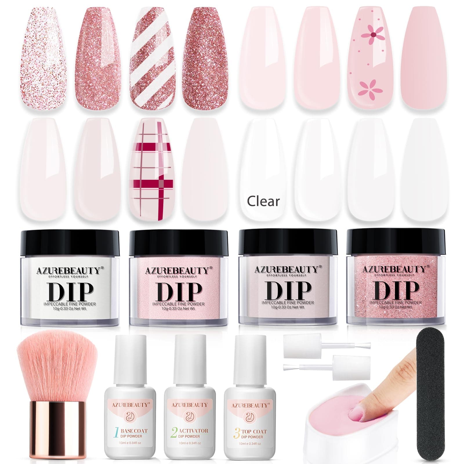 Dipping Nail Powder Set - 10 Colors Dip Powders Nails Set for Christmas No Nail Lamp Needed for French Nail Manicure Nail Art