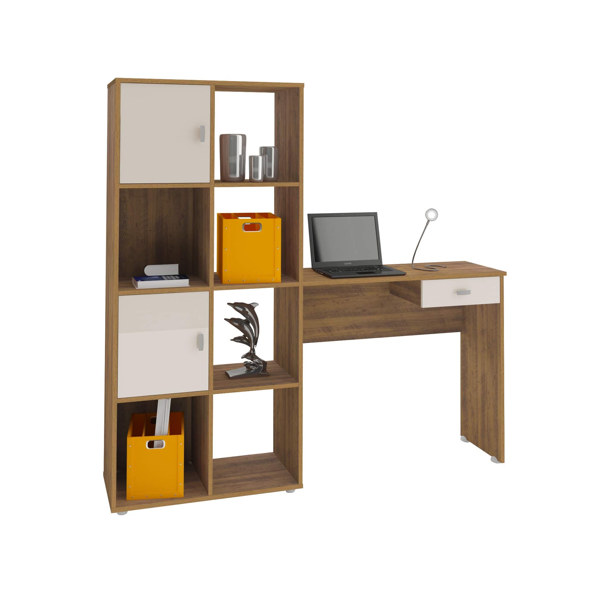 Artely America Desk, Pine Brown With Off White, W 160 X D 35 H 155.5 cm