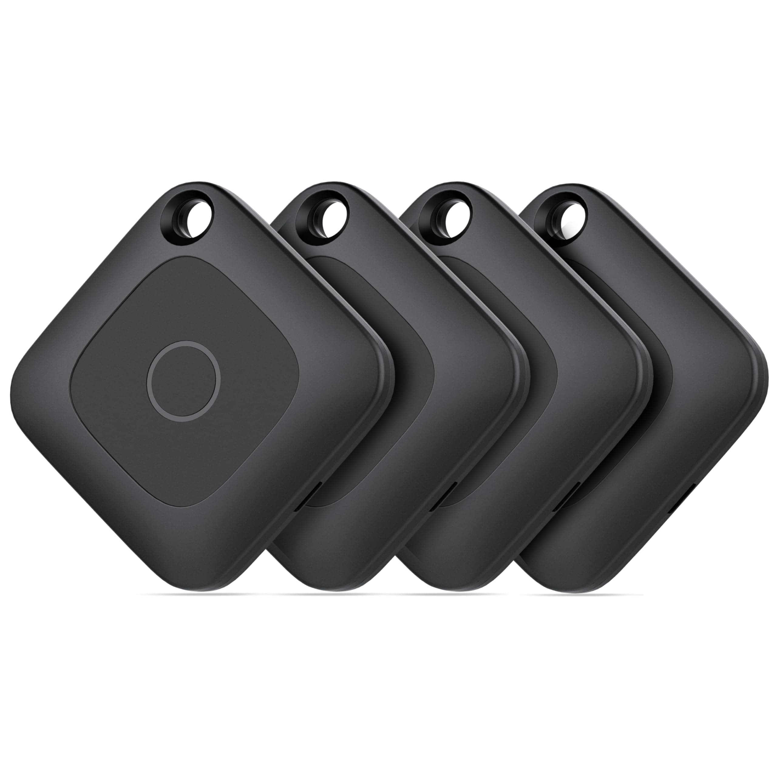Hoxe Air Tracker, Key Finder Works with Find My App (iOS Only), Bluetooth Tracker Tag for Keys, Luggage, Suitcases and Pets, Loud Beep, Worldwide Tracking, Replaceable Battery, 4-Pack