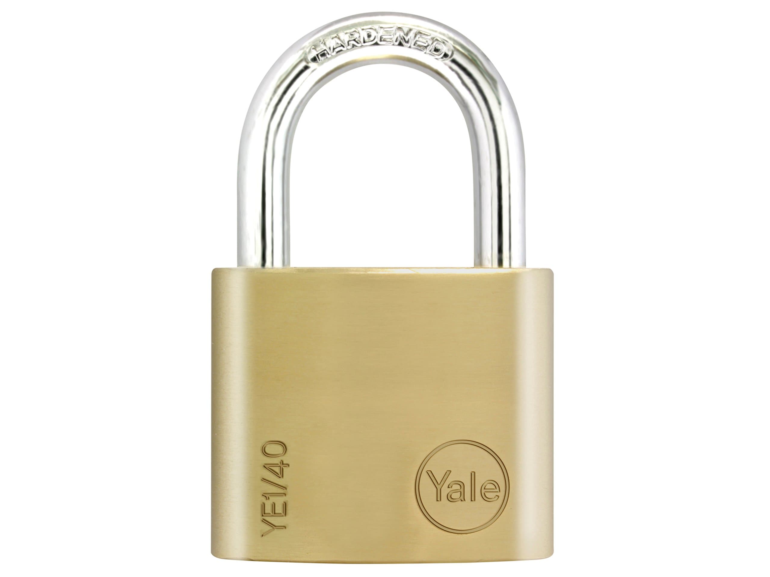 Yale YE1/40/122/1 Brass Padlock, 40mm, pack of 1, suitable for sheds and gates [Energy Class A]