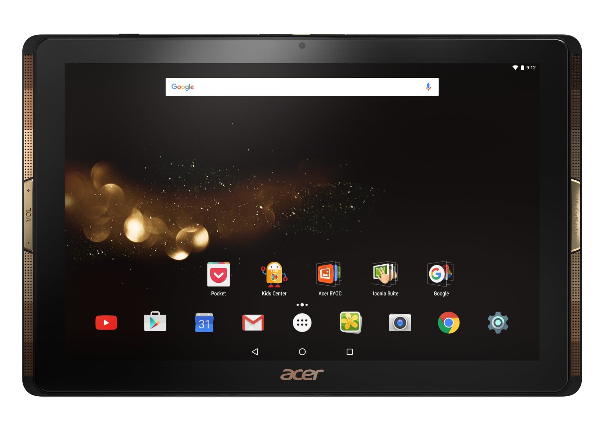 Acer Iconia Tab 10 (A3-A40) 10.1 inch Full HD IPS Touchscreen Tablet (MT Cortex A53 Quad-Core, 2GB RAM, 32GB Storage, DTS-HD Premium Sound, WLAN, BT, 2x Camera, HDMI, Micro SD, Android 6.0) - Black/Gold