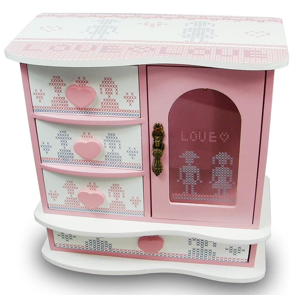 Ikee Design Wooden Jewelry Box 9"W x 4 1/2"D x 9 1/4"H