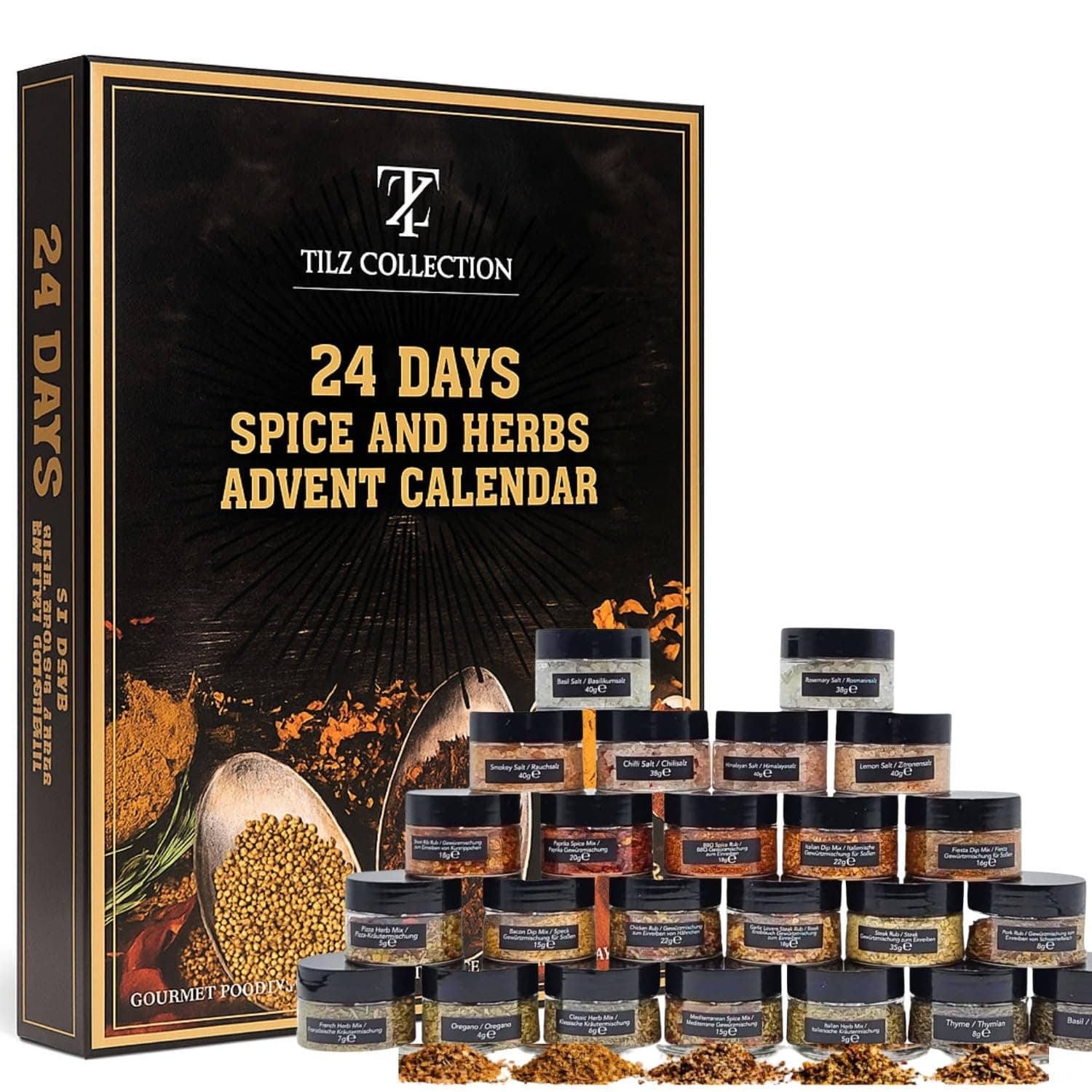 Herbs And Spices Advent Calendar 2023-24 Spice Jars Food Advent Calendar Cooking Kitchen Christmas Adult Gift For Chef Advent Calendar For Men & Women