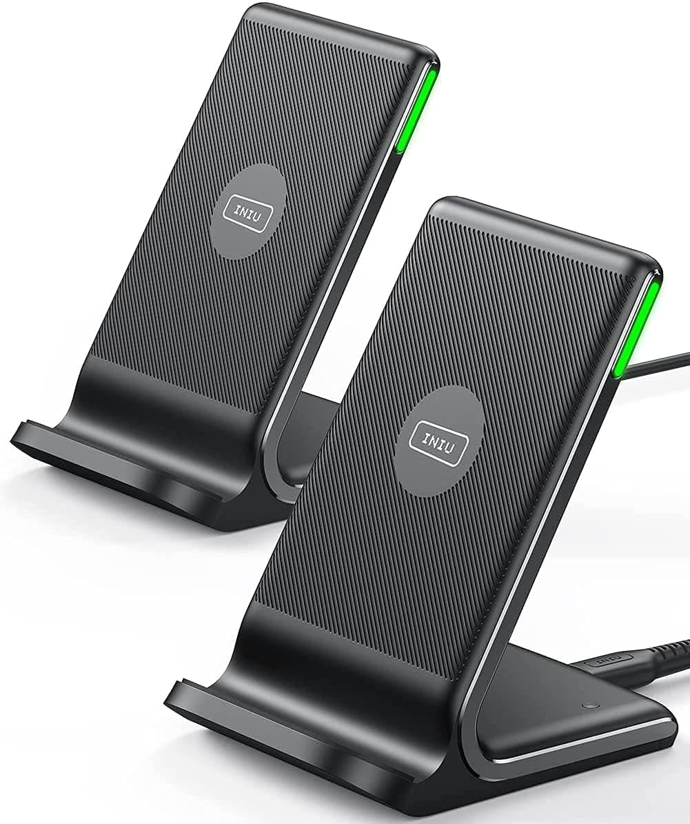 Wireless Charger, [2-Pack] 15W Fast Wireless Charging Stand with Sleep-Friendly Adaptive Light Compatible with iPhone 17 16 15 14 13 12 Pro Max Plus Samsung Galaxy S22 S21 Note 20 etc
