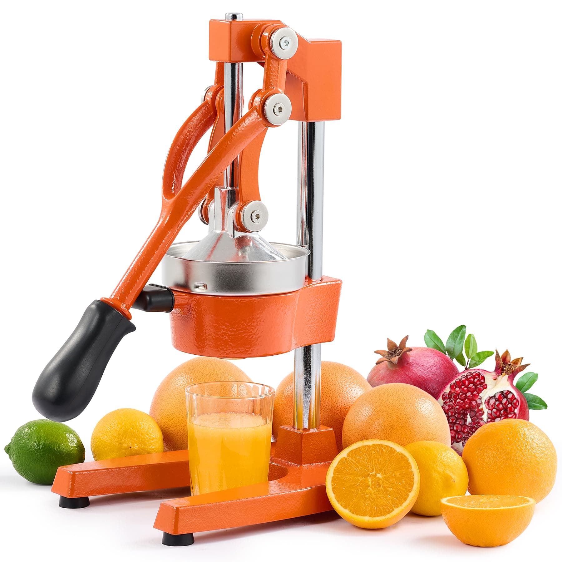 CO-Z Commercial Grade Citrus Juicer Hand Press Manual Fruit Juicer Orange Juice Squeezer for Lemon Lime Pomegranate Cast Iron Stainless Steel,Orange