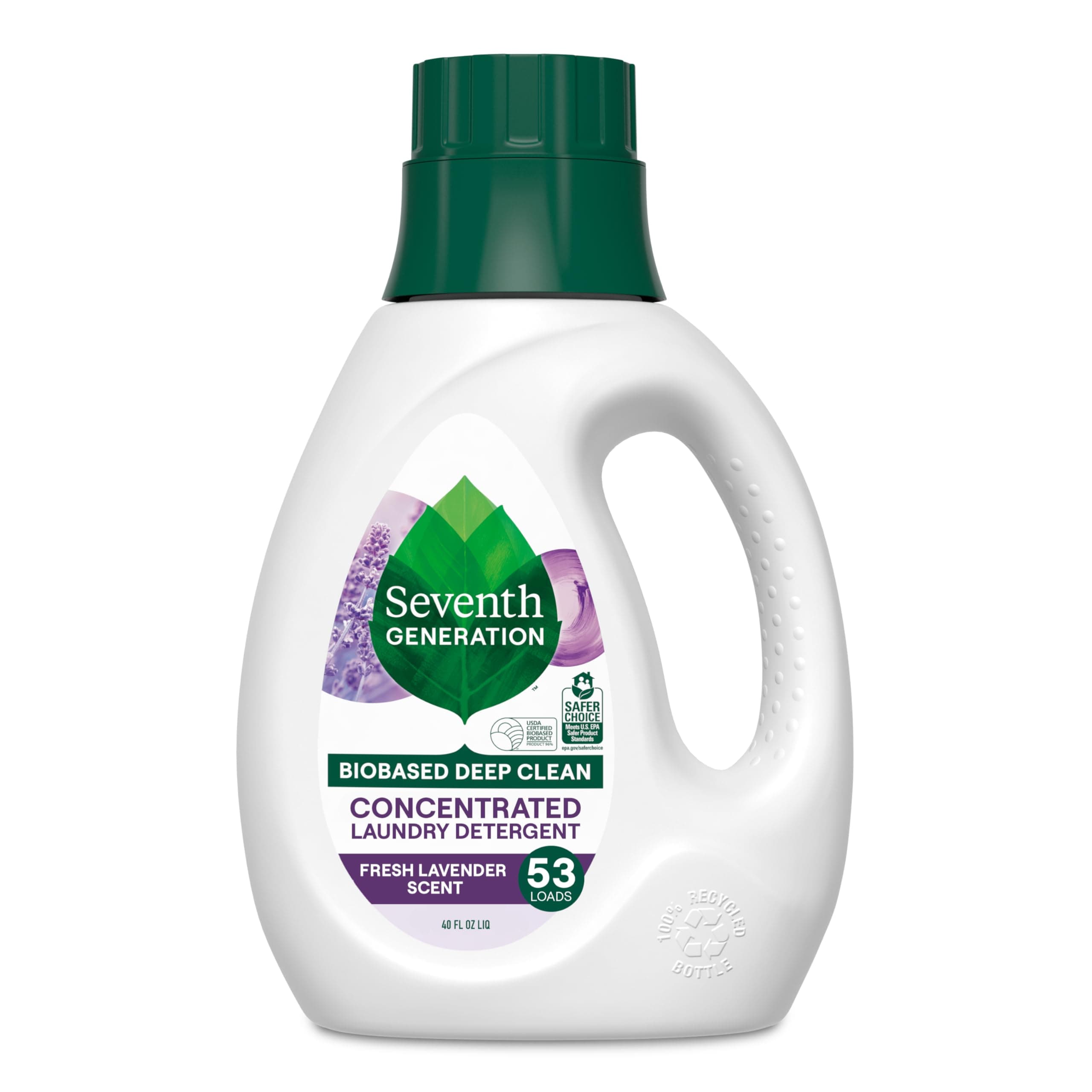 Concentrated Laundry Detergent, Fresh Lavender scent, 40 oz (53 Loads)