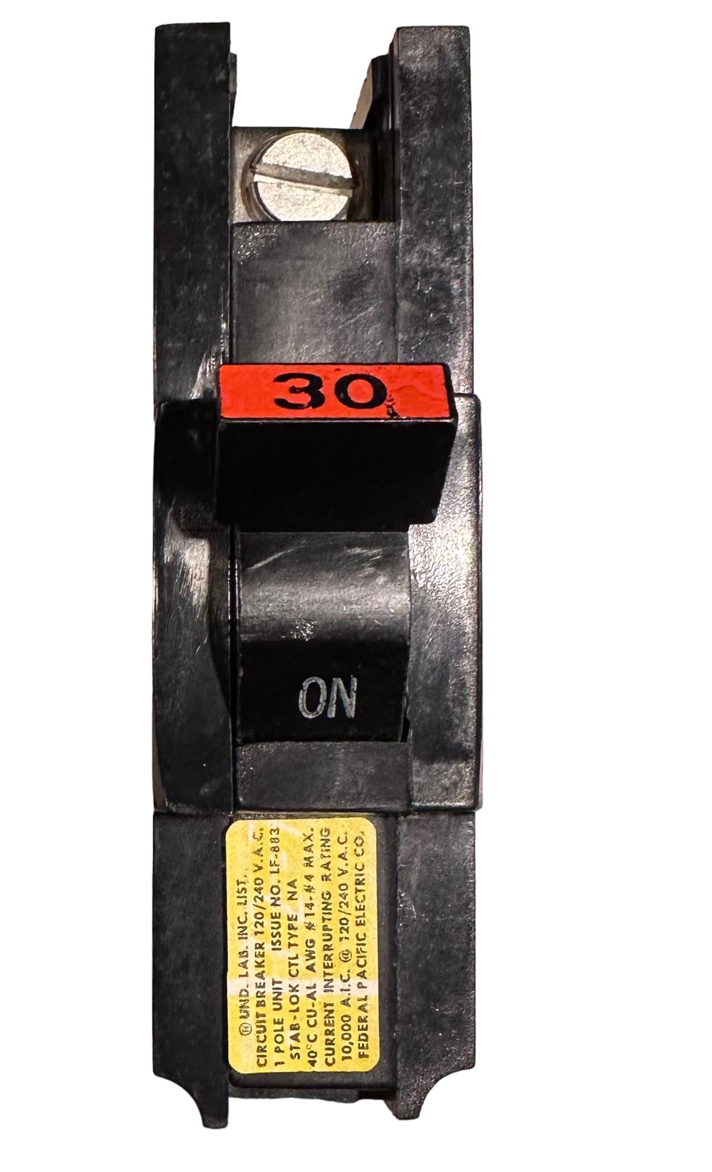 1- FEDERAL PACIFIC NA30 STAB-LOK BREAKER NA130 THICK 30 AMP 1 POLE