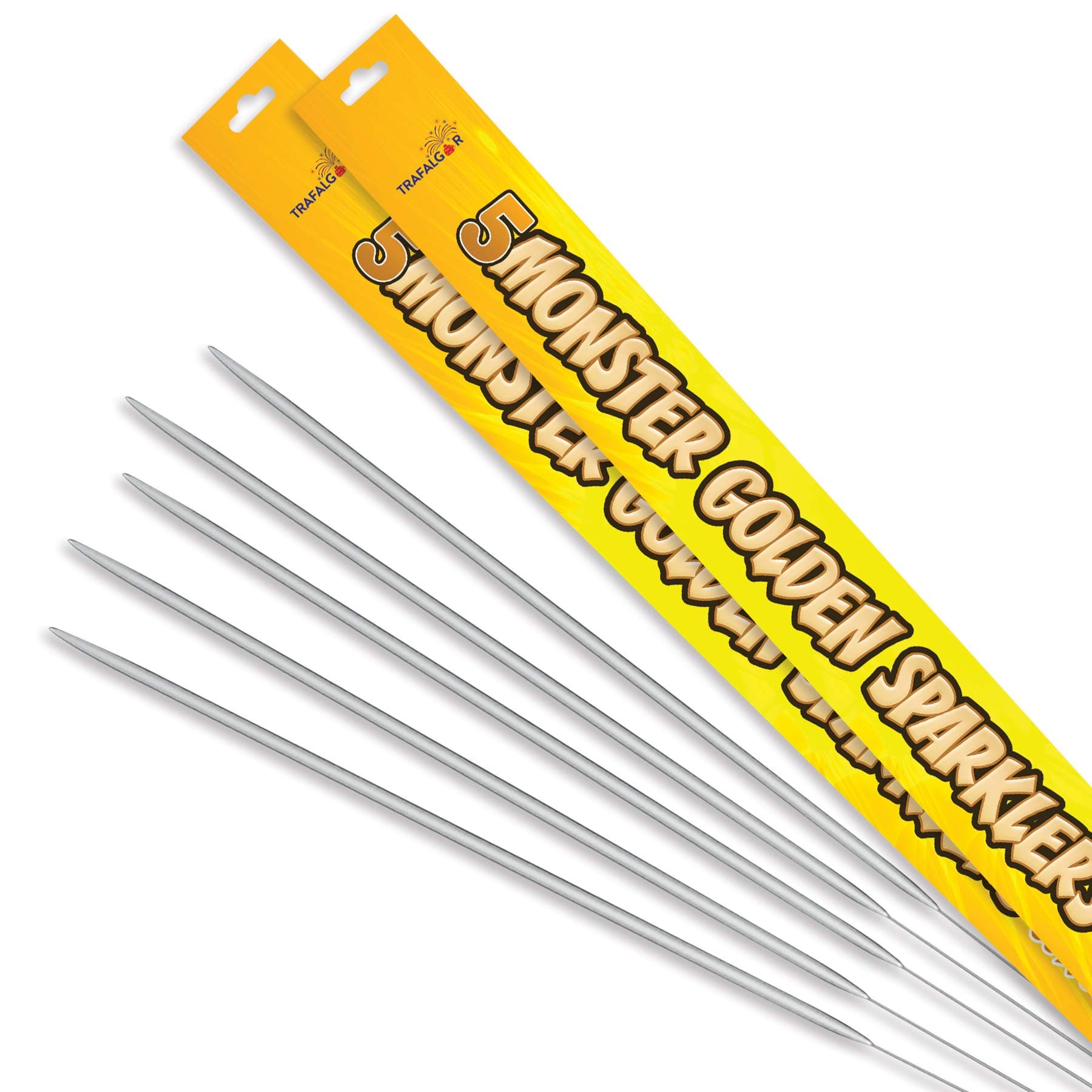 Pack of 100 Monster Golden Sparklers - Extra Large (45cm/18") Jumbo Category 1 Party Sparklers for Indoor or Outdoor Use โ Great for Bonfire Night Birthdays Weddings Halloween New Year Christmas