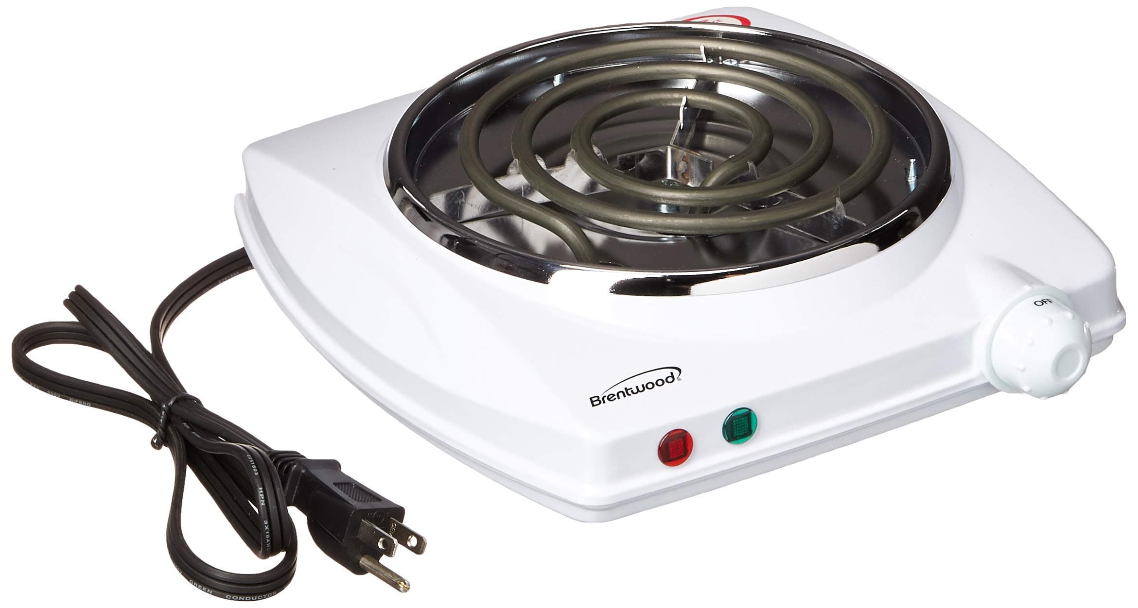 BrentwoodTS-322 1000w Single Electric Burner, White