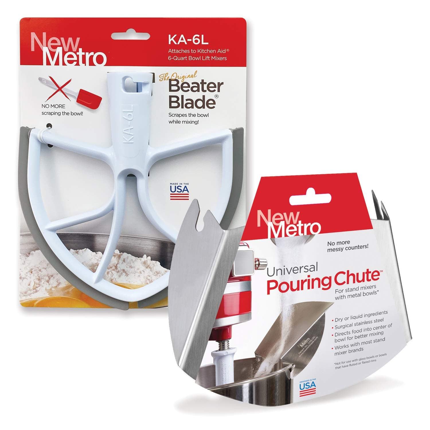 Original Beater Blade for 6 quart Bowl Lift Stand Mixer and Universal Pour Chute Set, , Made in USA