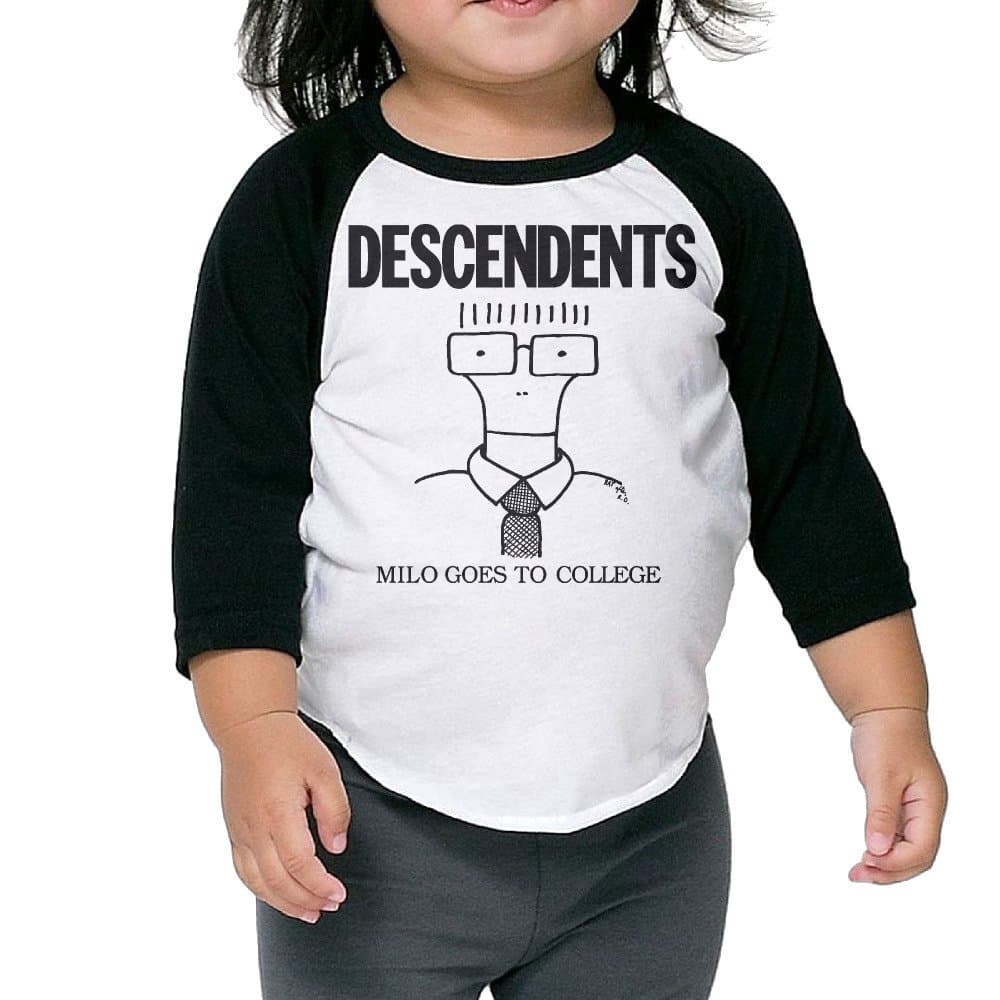 Descendents Milo Goes To College Child 3/4 Sleeve Plain Raglan Tshirts