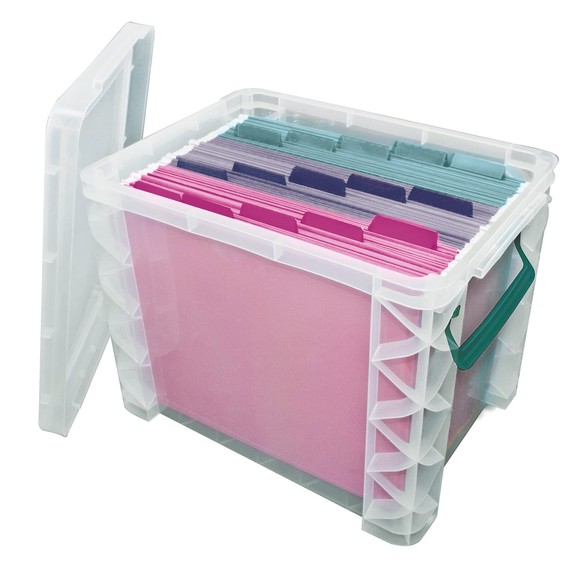 Super Stacker Storage Box, 19 Liters, Clear/Sea Breeze