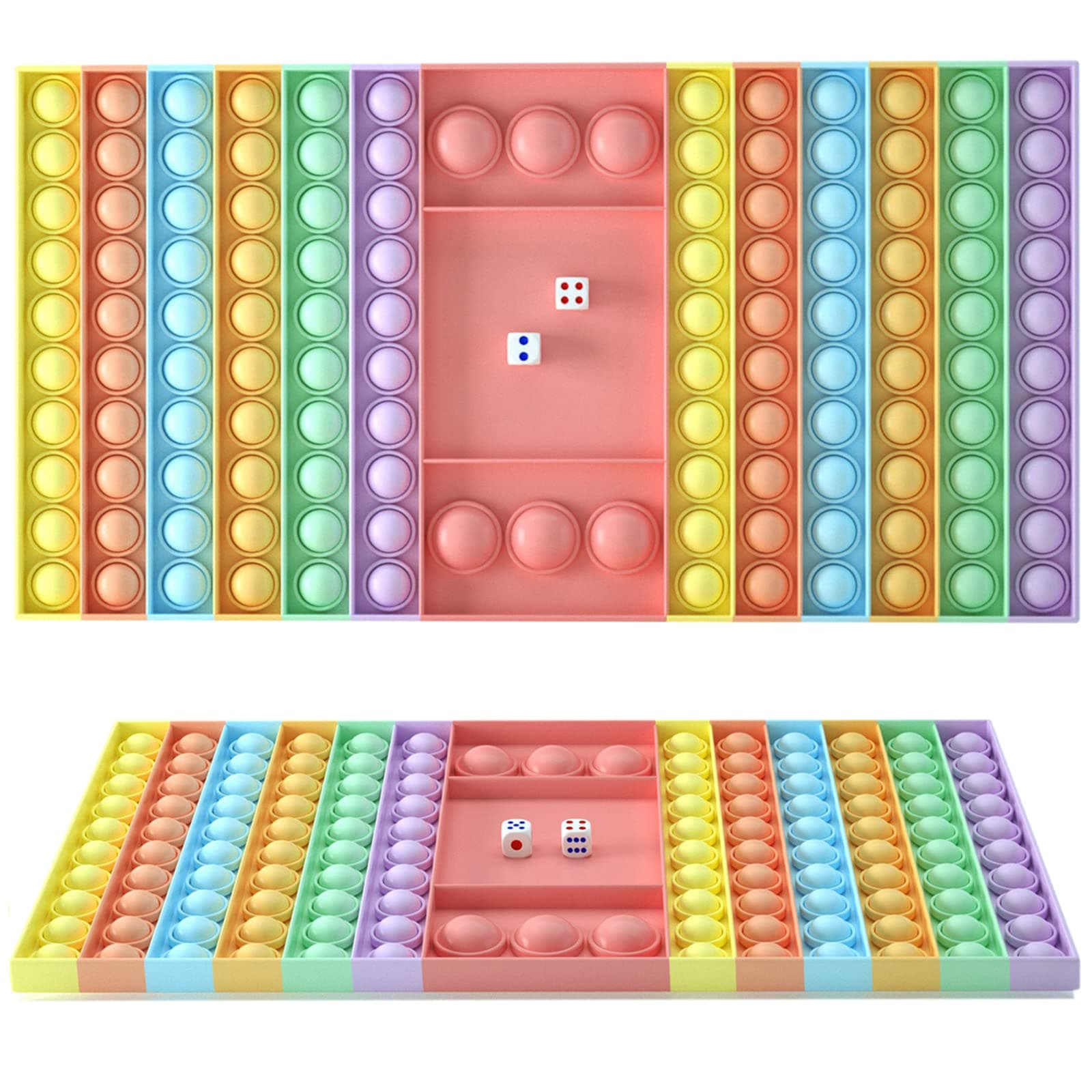 bvcat Easter Basket Stuffers Big Pop It Game Fidget Toys with Dice Jumbo Chess Board Push Bubble Sensory Toys for Parent-Child Time Easter Eggs Hunt Classroom Exchange and Game Prize Supplies