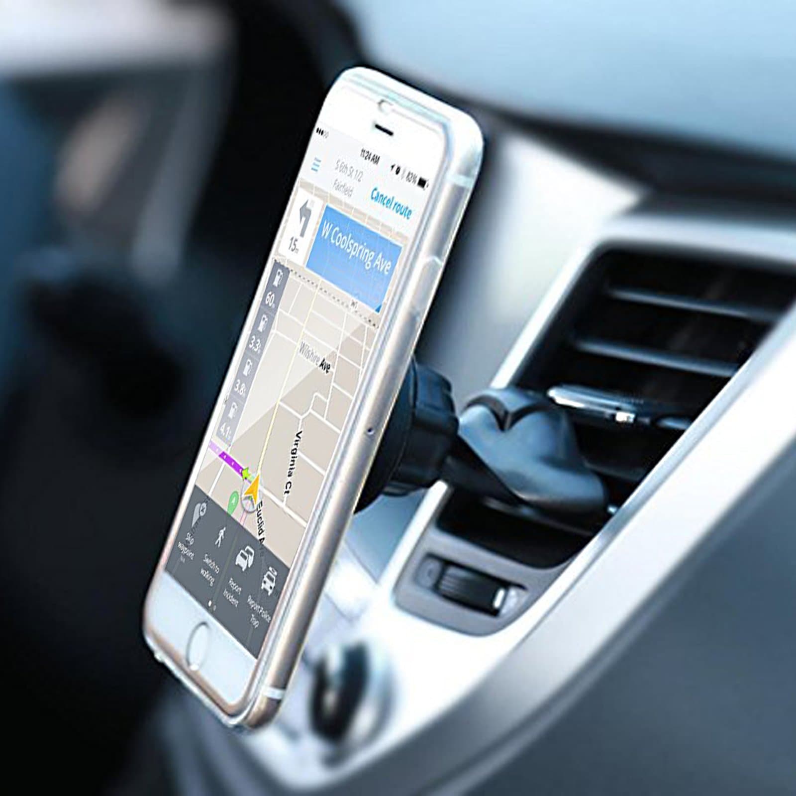 CD Slot Phone Mount, Universal Air Vent/CD Slot Magnetic Cradle-Less Smartphone Car Mount Holder for All iPhone and Android Devices