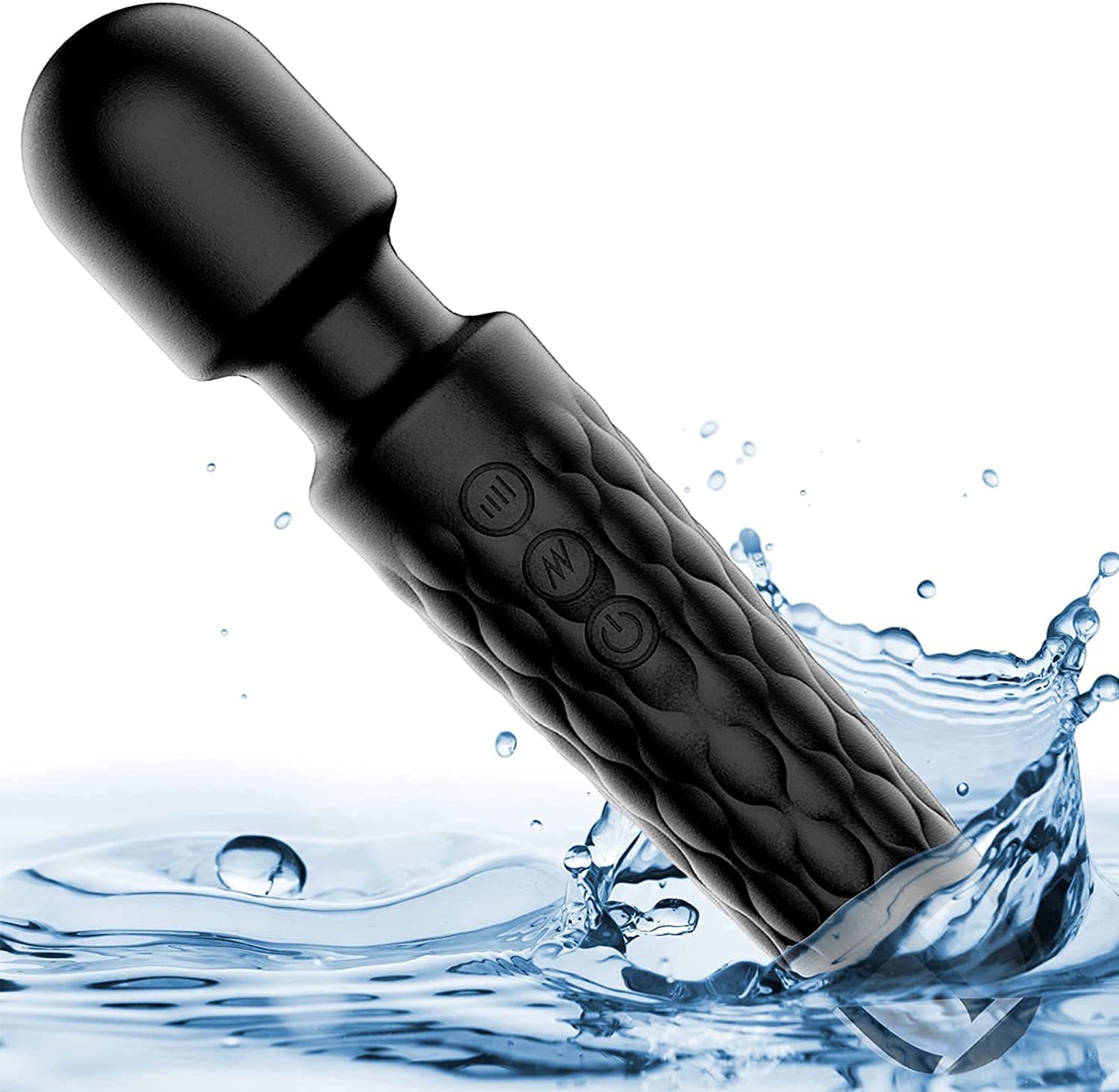 Sisliya Personal Powerful Vibrate Wand Massager with 20 Magic Vibration Modes, Waterproof, Handheld, Cordless for Neck Shoulder Back Body Massage, Sports Recovery & Muscle(Black) (1)