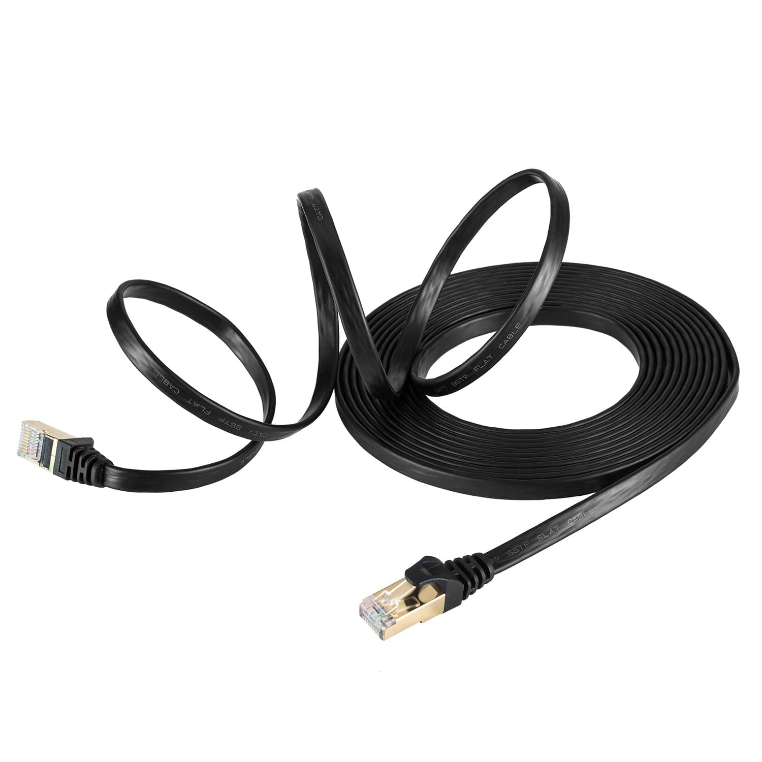 15 Feet Cat 7 Cable ,Ethernet Cable,Shielded (SSTP) Network Cable Cat 7 Flat Ethernet Patch Cable,Snagless Rj45 Connectors - 15ft 10 Gigabit Ethernet Ultra Flat 600MHz Cat7 Cable