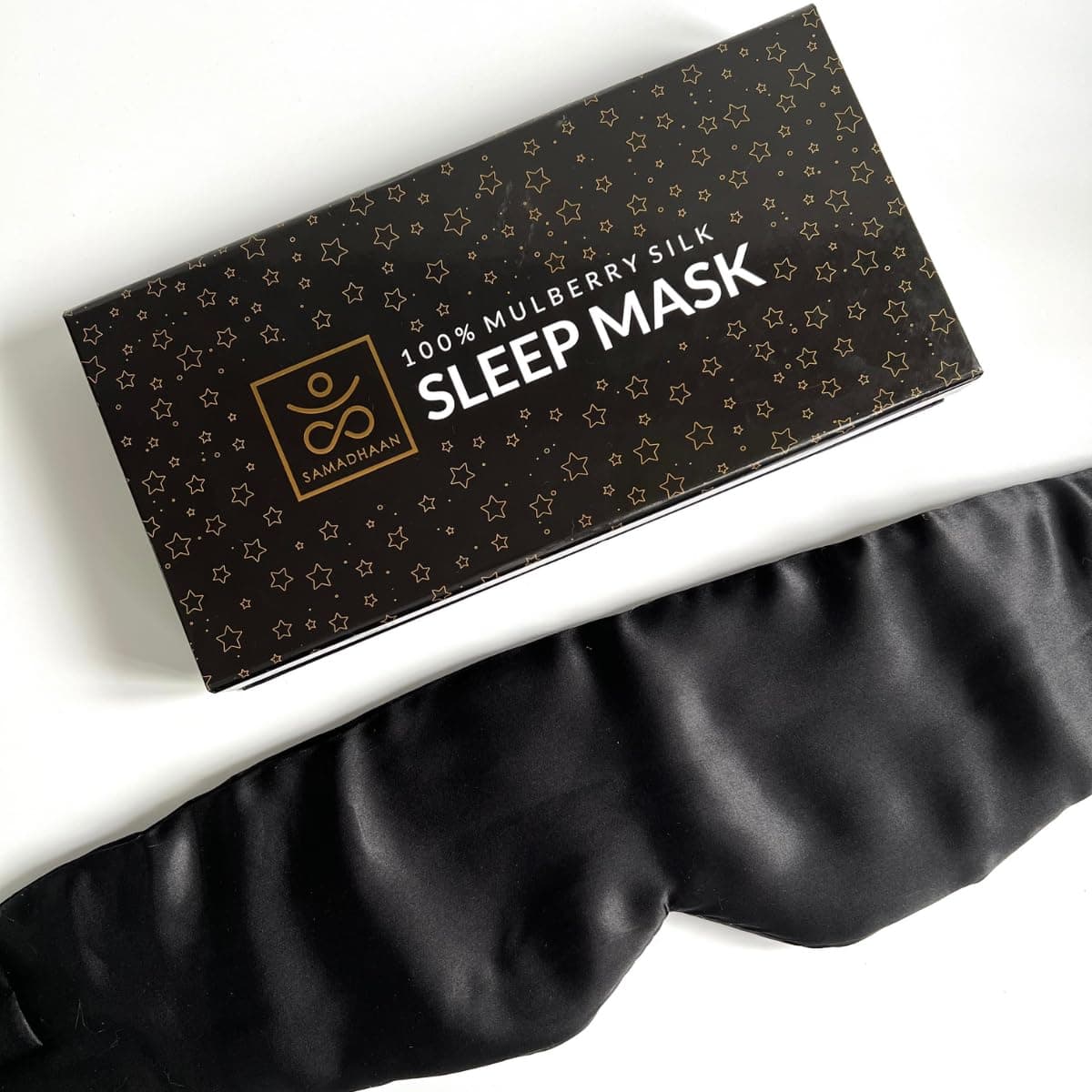 100% Mulberry Silk Eye Mask for Sleeping | Sleep Mask for Side Sleepers | Adjustable Strap | Soft, Breathable Shade Cover | Blackout Silk Eye Sleeping Mask | Flight Essential | Black