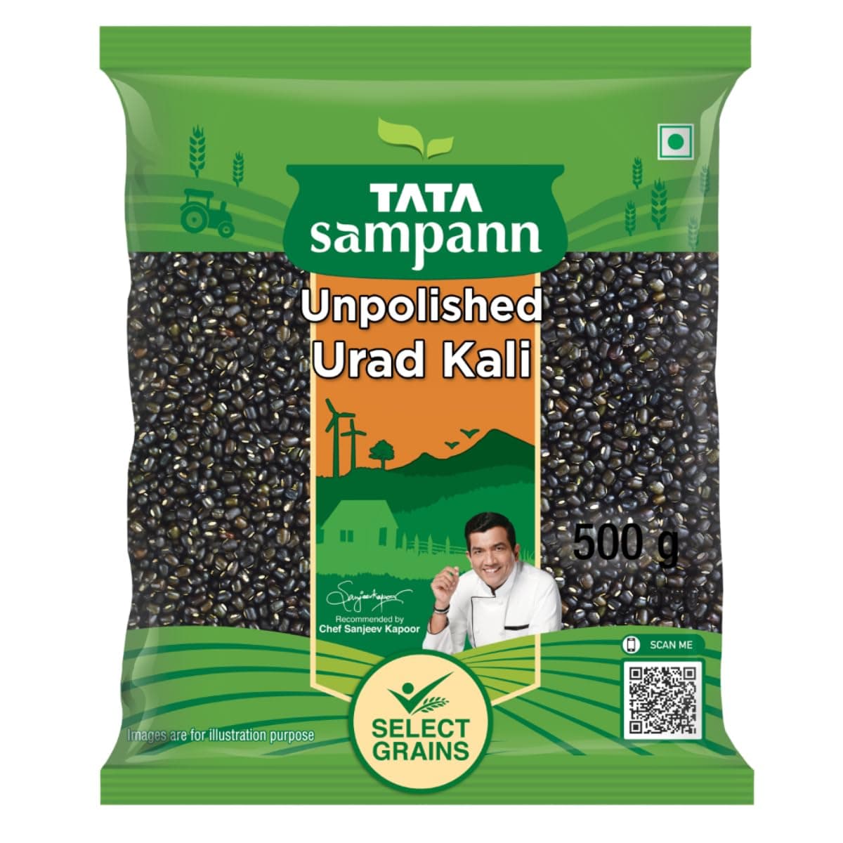 Tata Sampann Unpolished Urad Kali, 500g