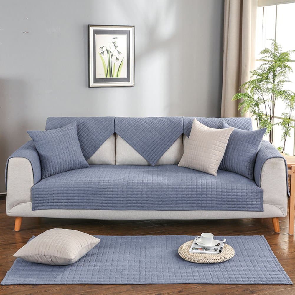 Anti-slip Sofa throw cover pad Sofa throw slipcover All season Sofa furniture protector for pets dog Sectional sofa slipcovers u shape-1 piece-C 35x83inch(90x210cm)