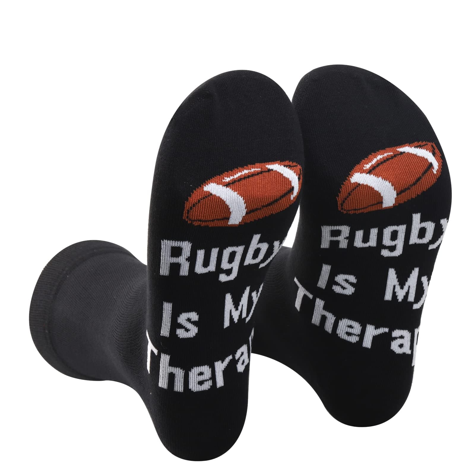 PXTIDY2 Pairs Rugby Lover Socks - Novelty Socks for Rugby Fans