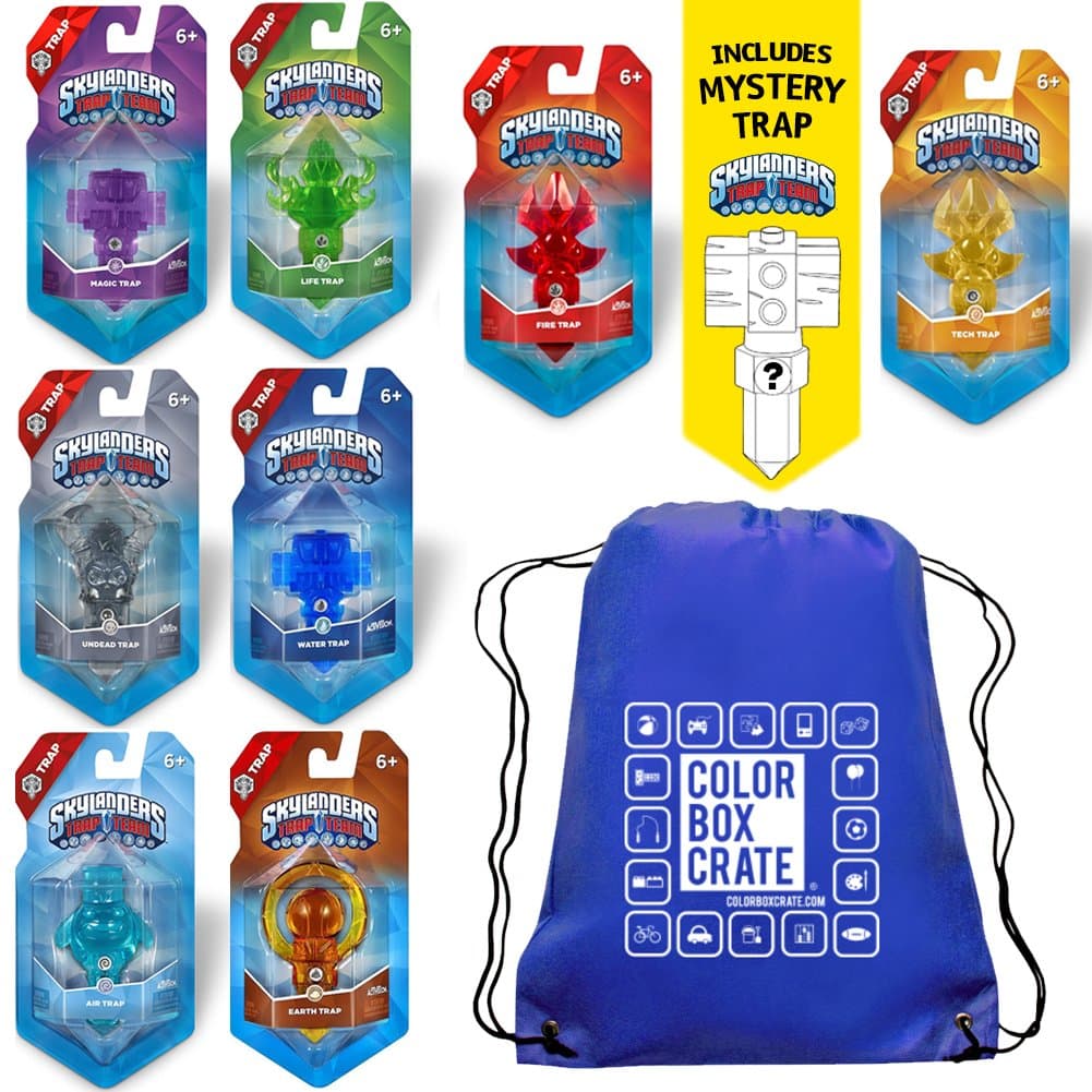 Skylanders Trap Team Element Value Trap Pack 9 Traps by ColorBoxCrate - Includes Fire Trap, Tech Trap, Undead Trap, Magic Trap, Life Trap, Earth Trap, Air Trap, Water Trap, and one random Mystery Trap
