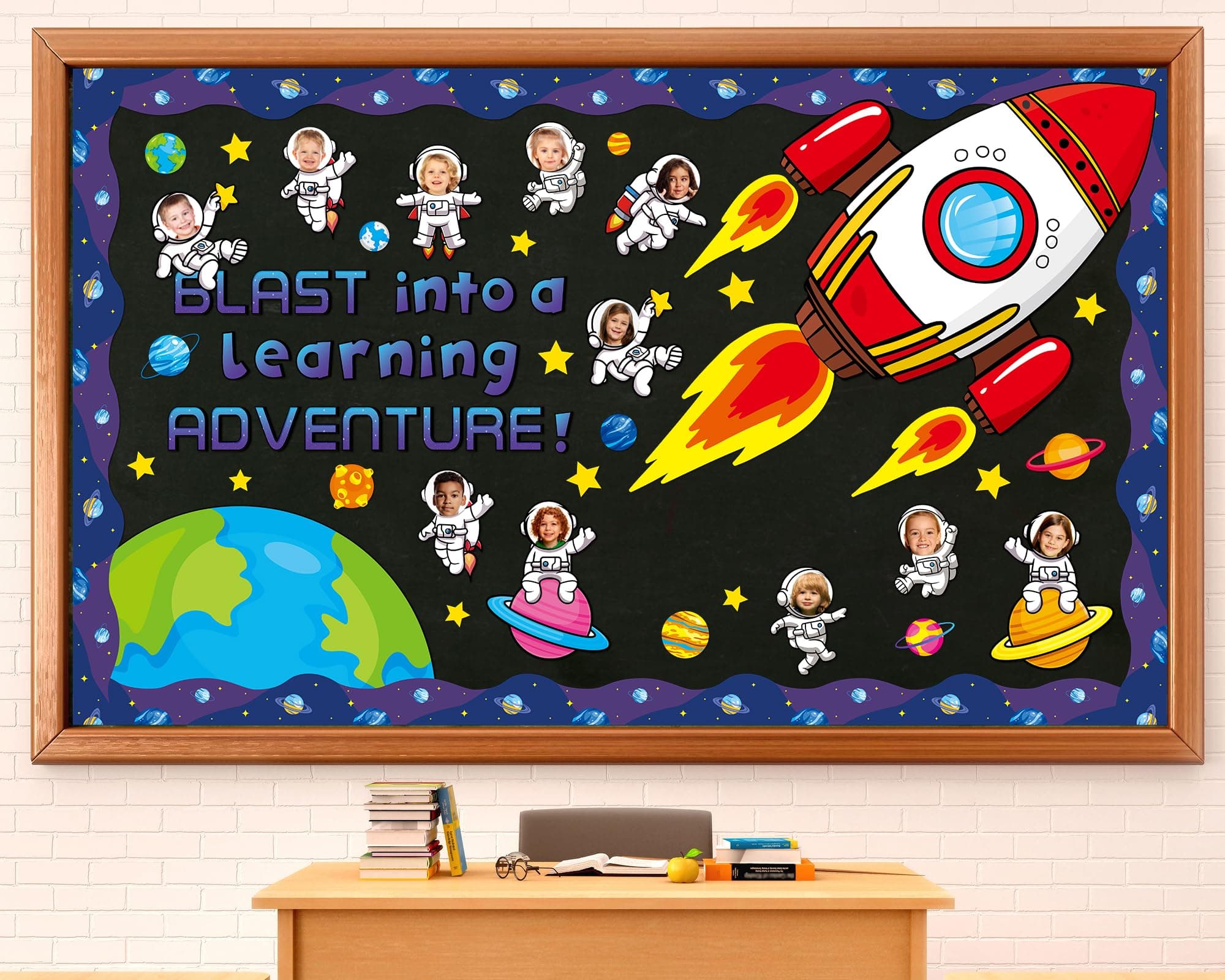 Outer Space Astronaut Bulletin Board Decorations Space Theme Classroom Decor Back to School Galaxy Borders Blast into a Learning Adventure Rocket Solar System Planet Paper Cutouts Kids