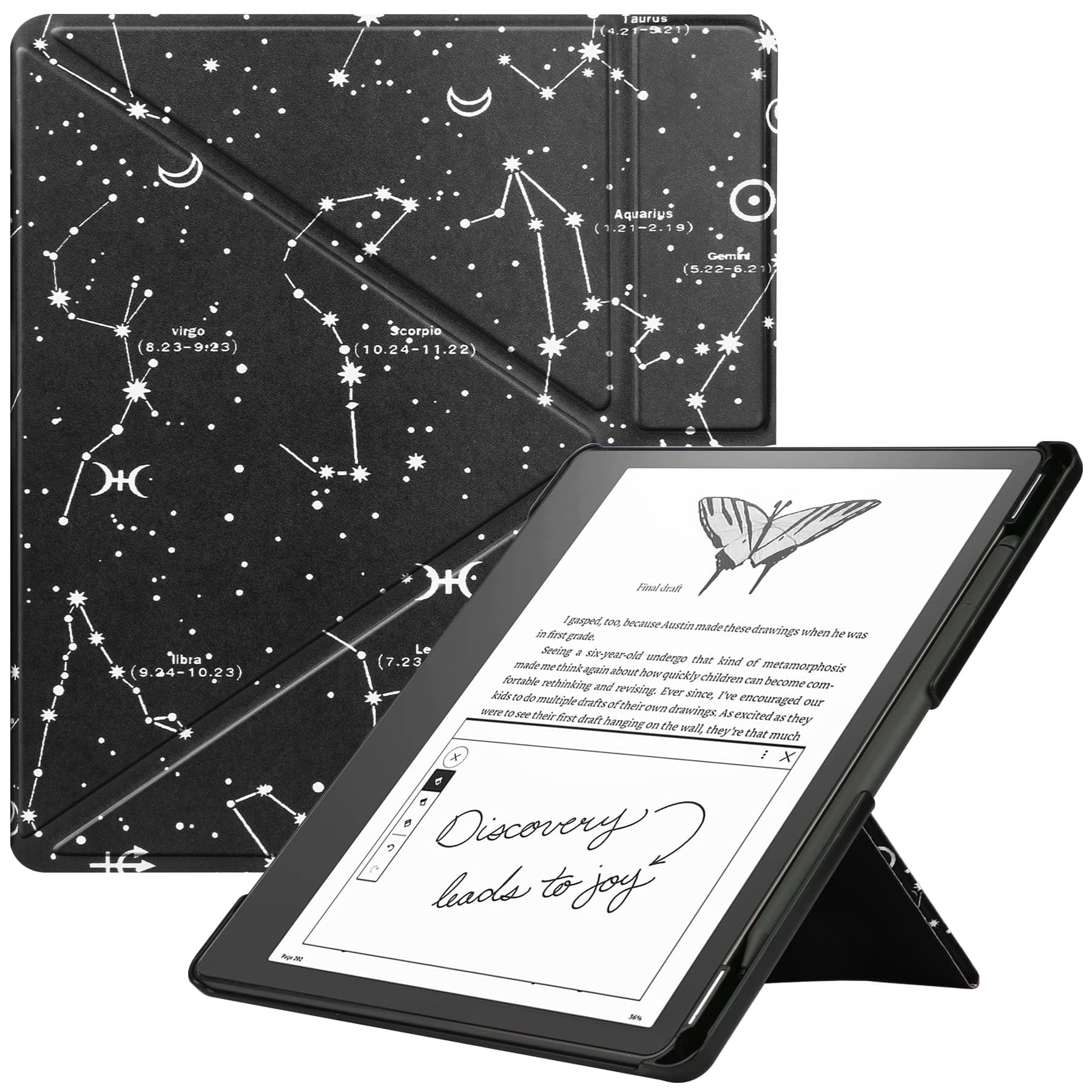 KuRoKo Slimshell Case for Kindle Scribe (2024/2022 Released), Premium Lightweight PU Leather Stand Cover with Auto Sleep/Wake for 10.2 inch Amazon Kindle Scribe 2024(1st Gen)/2022-Constellation