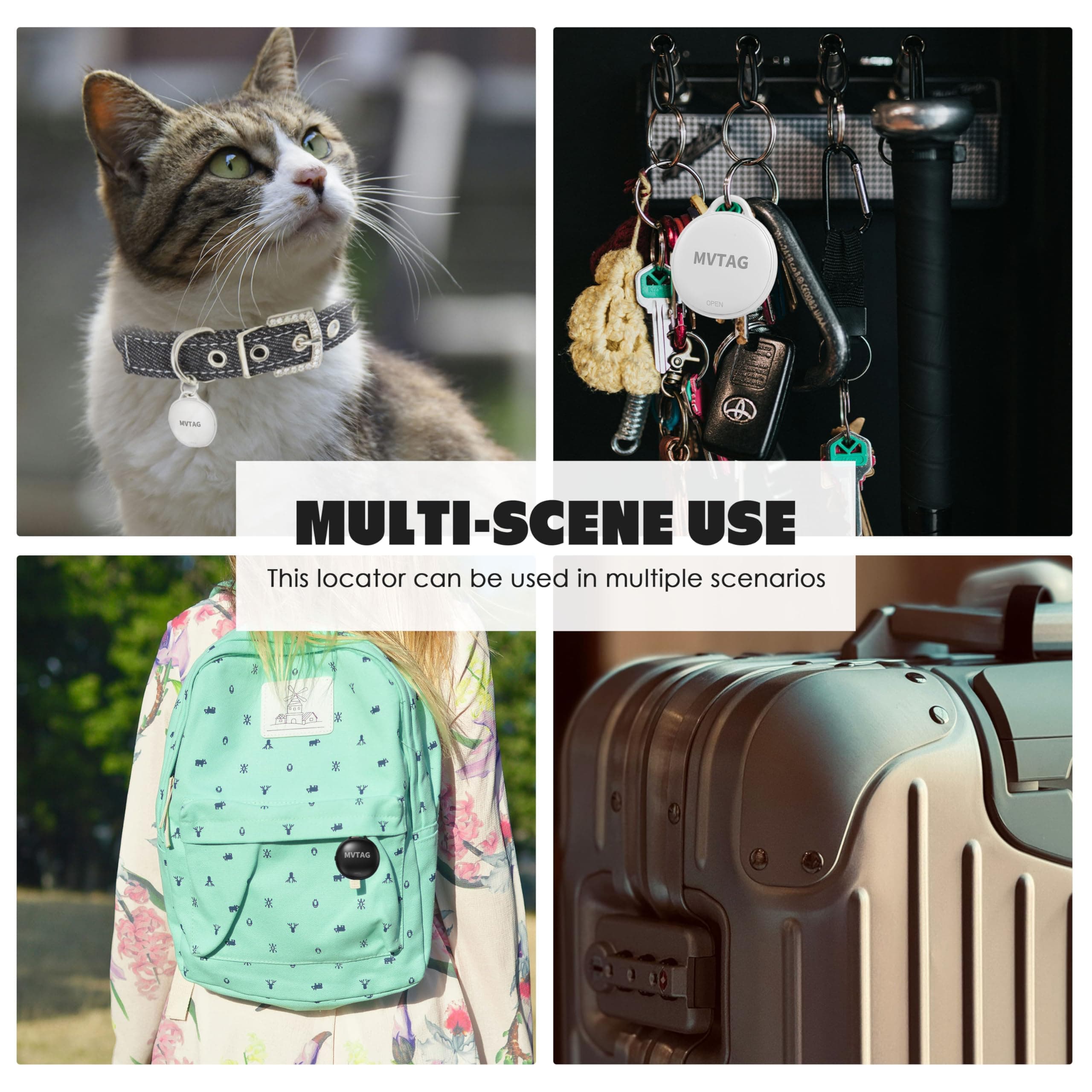 Aoikoy Cat Tracker GPS Collar No Monthly Fee, Real-Time Mini Pet Tracker for Small Medium Large Kittens, Reflective Waterproof Cat Tracking Collar with Bell, Indoor & Outdoor (Only for iOS)