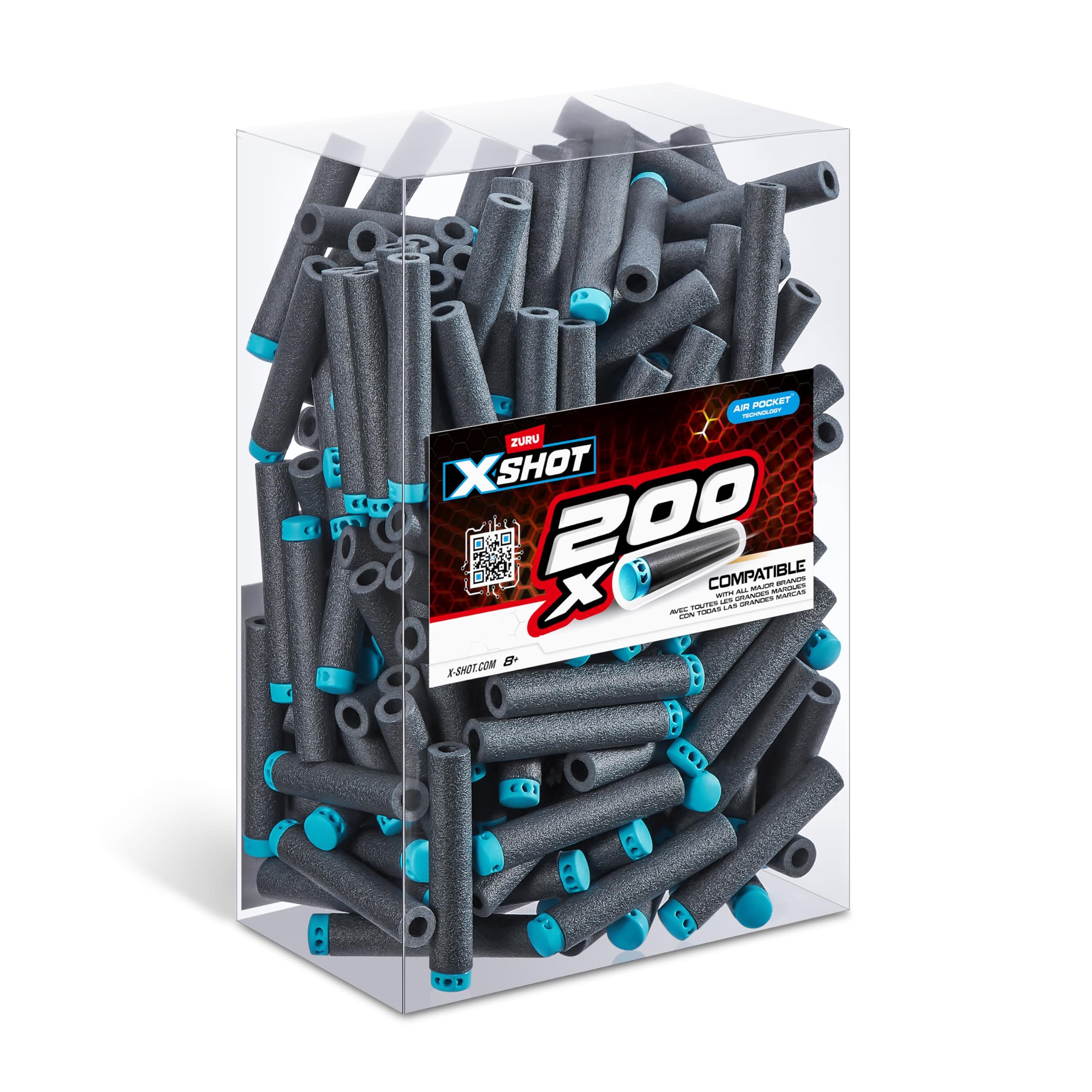 XSHOT Excel 200 Dart Refill Pack by ZURU, Compatible with XSHOT and Other Brands, Blaster Outdoor Toys